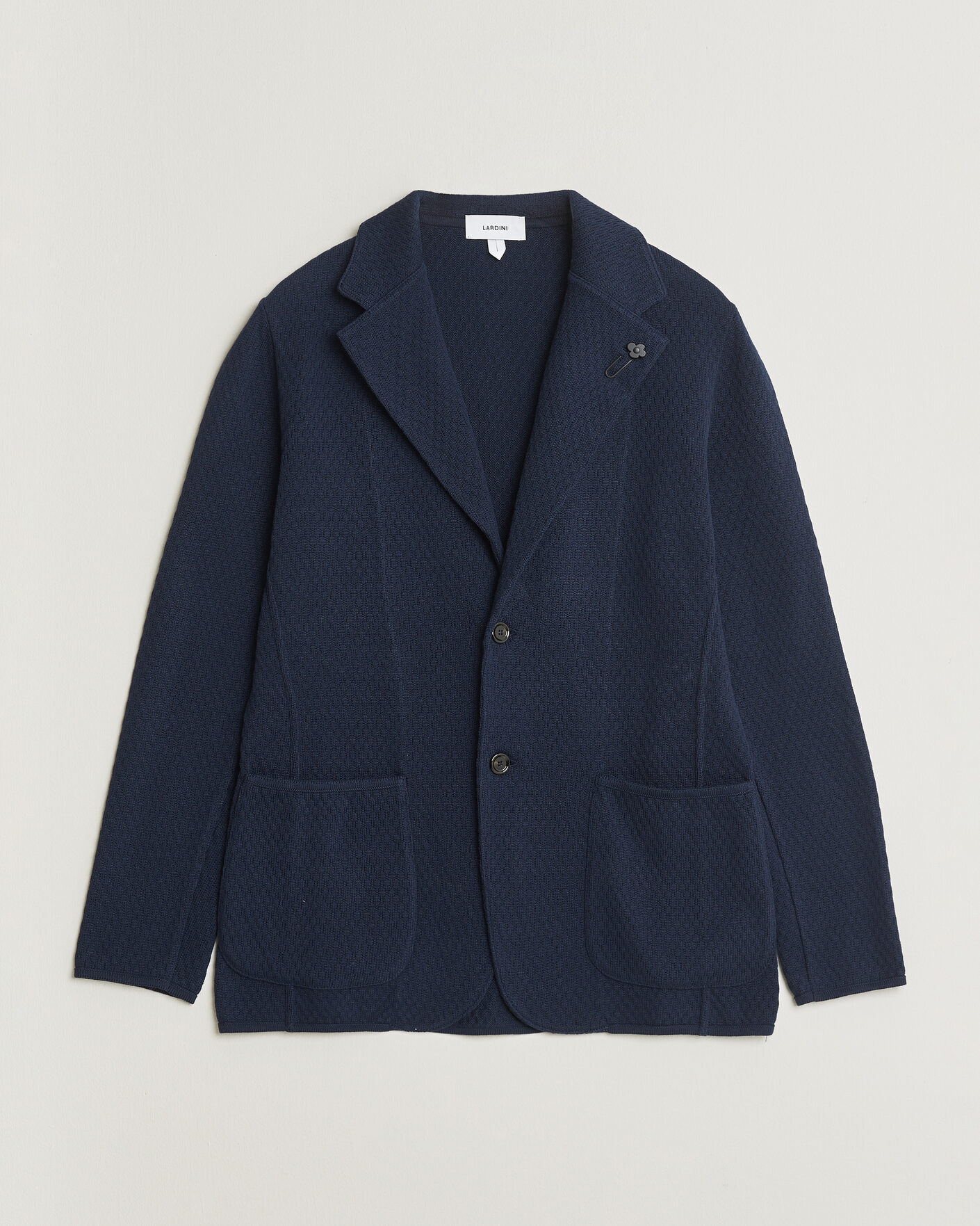 Uomini | Blazers | Lardini | Knitted Structure Cotton Blazer Navy
