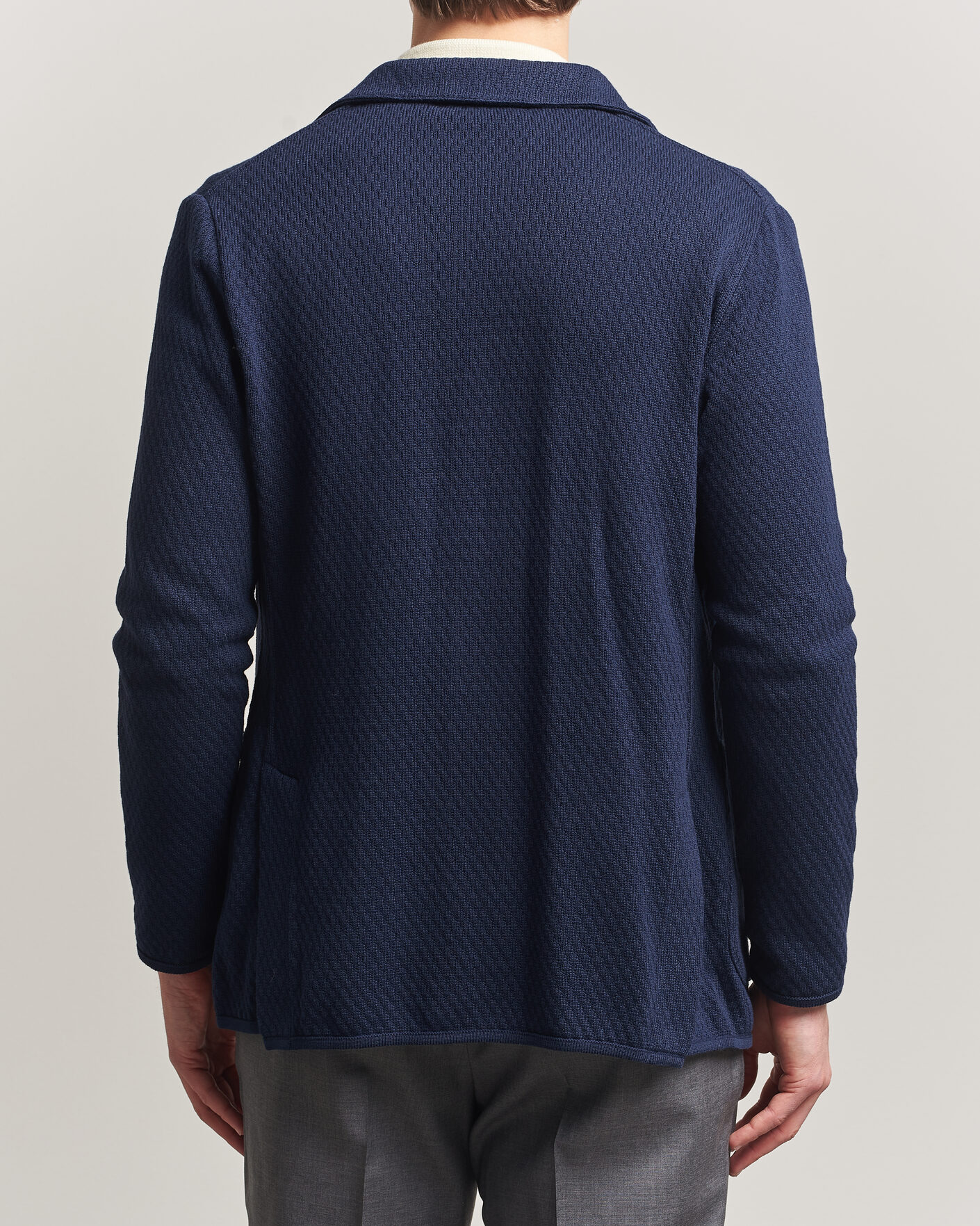 Uomini | Blazers | Lardini | Knitted Structure Cotton Blazer Navy