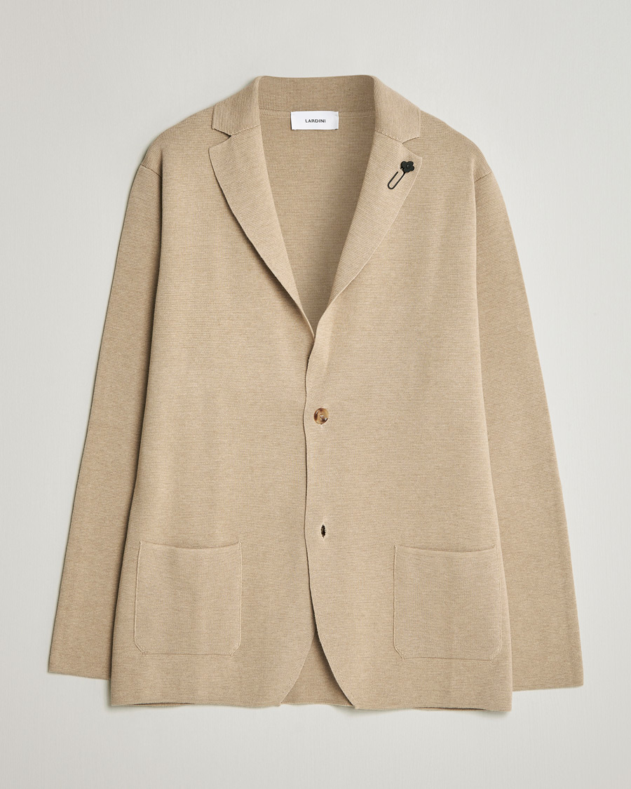 Uomini | Blazers | Lardini | Knitted Cotton Blazer Beige