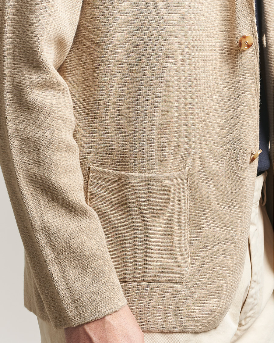 Uomini | Blazers | Lardini | Knitted Cotton Blazer Beige