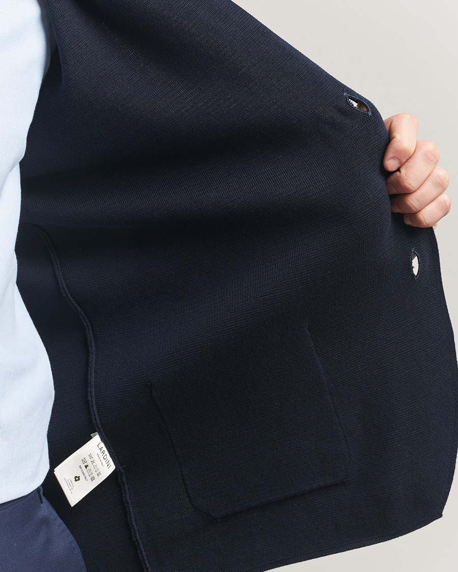 Uomini | Blazers | Lardini | Knitted Cotton Blazer Navy