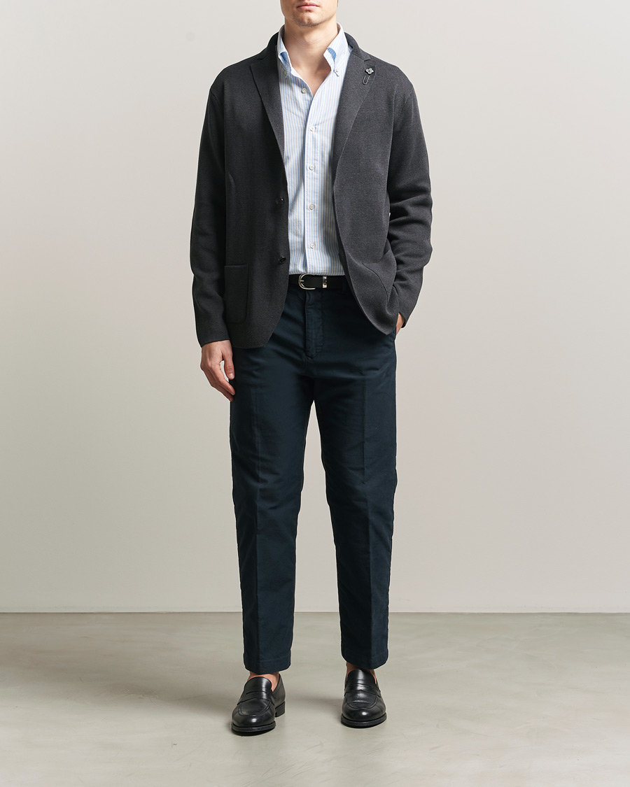 Uomini | Blazers | Lardini | Knitted Cotton Blazer Grey