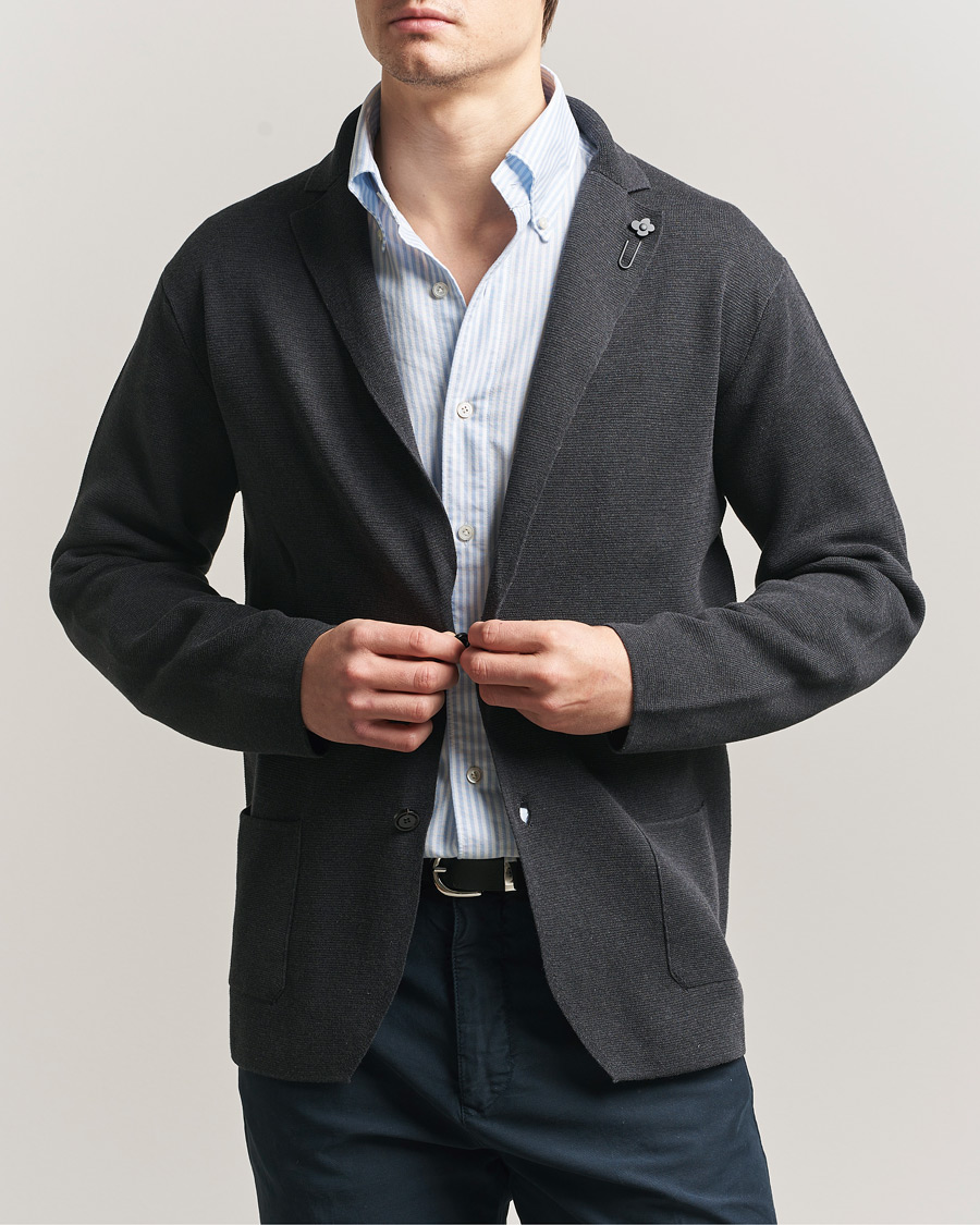 Uomini | Blazers | Lardini | Knitted Cotton Blazer Grey