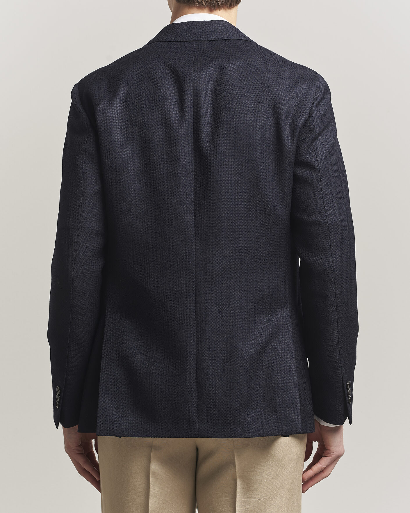 Uomini | Blazers | Lardini | Herringbone Light Wool Blazer Navy