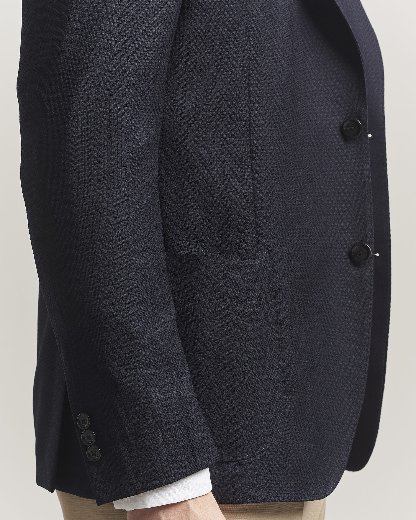 Uomini | Blazers | Lardini | Herringbone Light Wool Blazer Navy