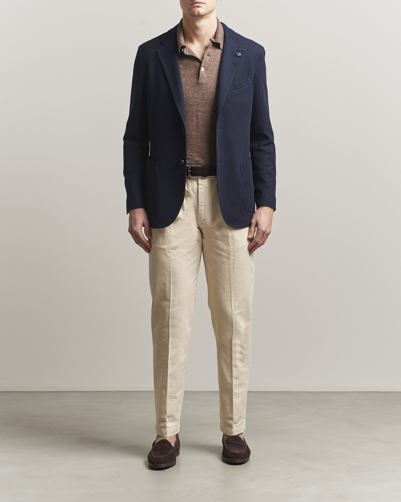 Uomini | Blazers | Lardini | Loro Piana Jersey Piquet Cotton Blazer Navy