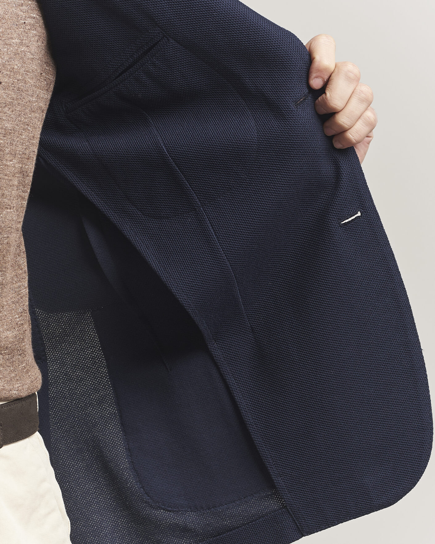 Uomini | Blazers | Lardini | Loro Piana Jersey Piquet Cotton Blazer Navy