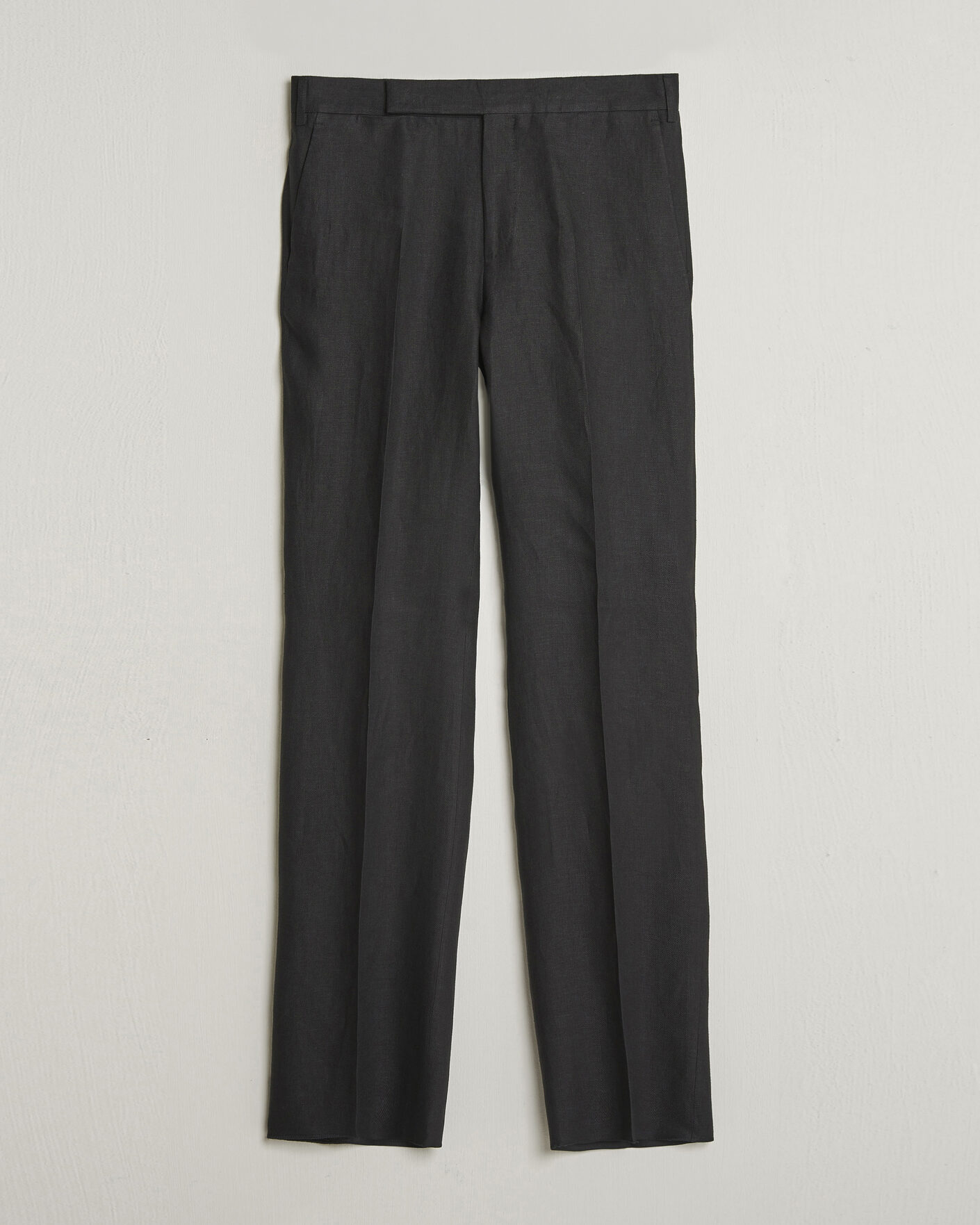 Uomini | Pantaloni | Lardini | Palu Straight Fit Linen Trousers Black