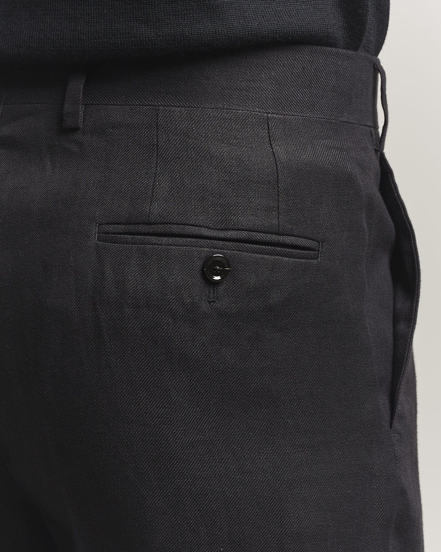 Uomini | Pantaloni | Lardini | Palu Straight Fit Linen Trousers Black