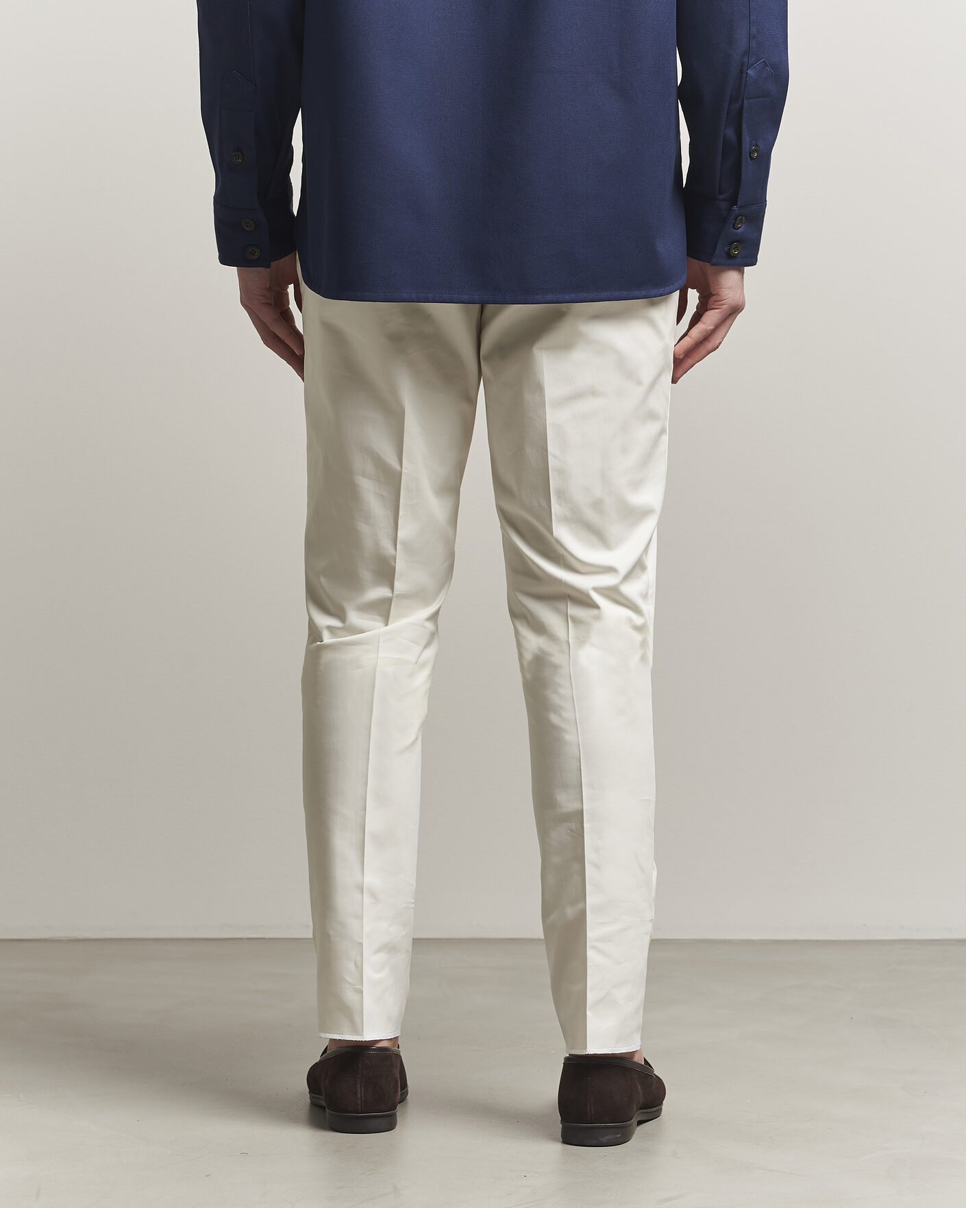 Uomini | Pantaloni | Lardini | Lyon Cotton Twill Stretch Trousers White