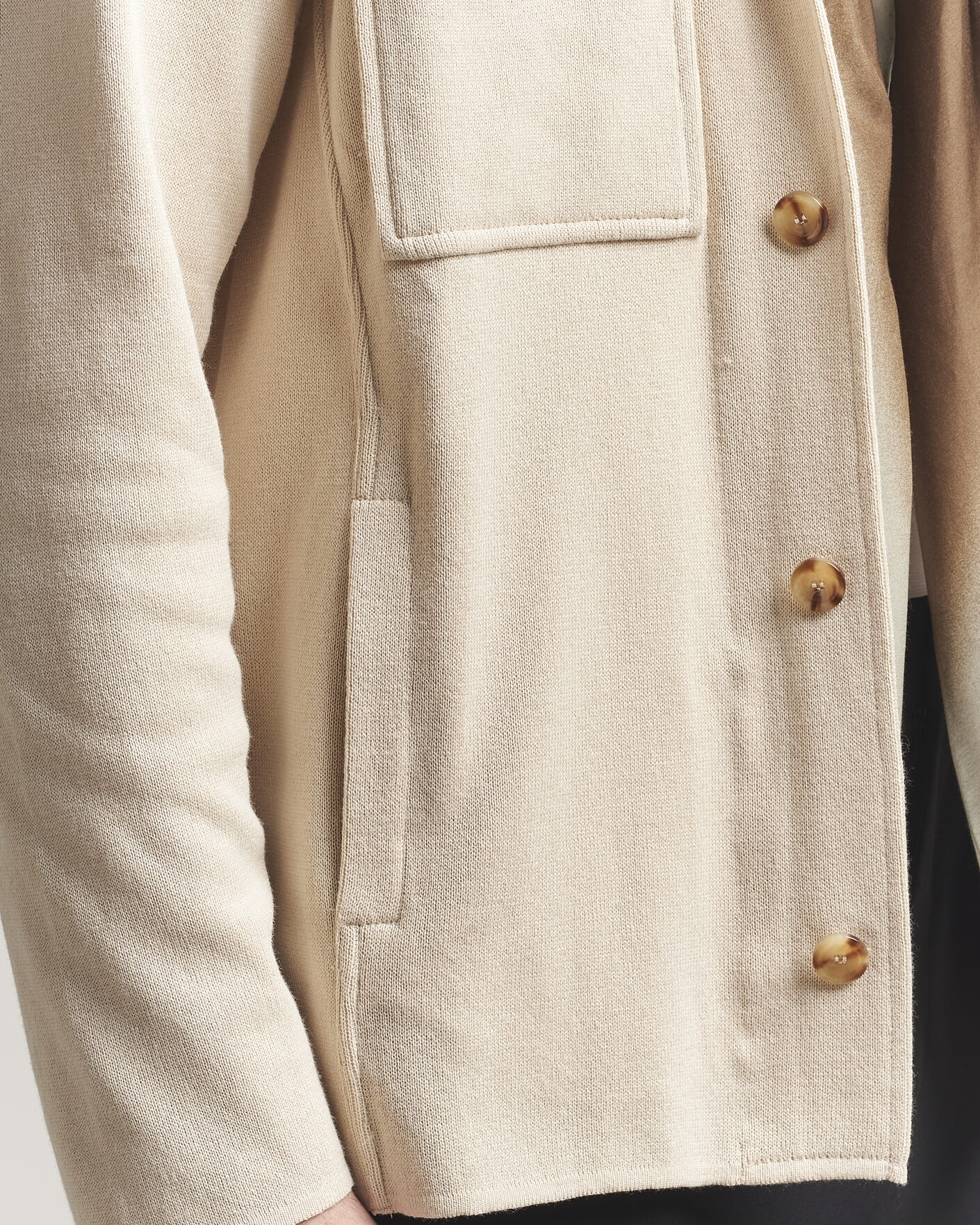 Uomini | Giacche | Lardini | Knitted Cotton Pocket Shirt Jacket Beige