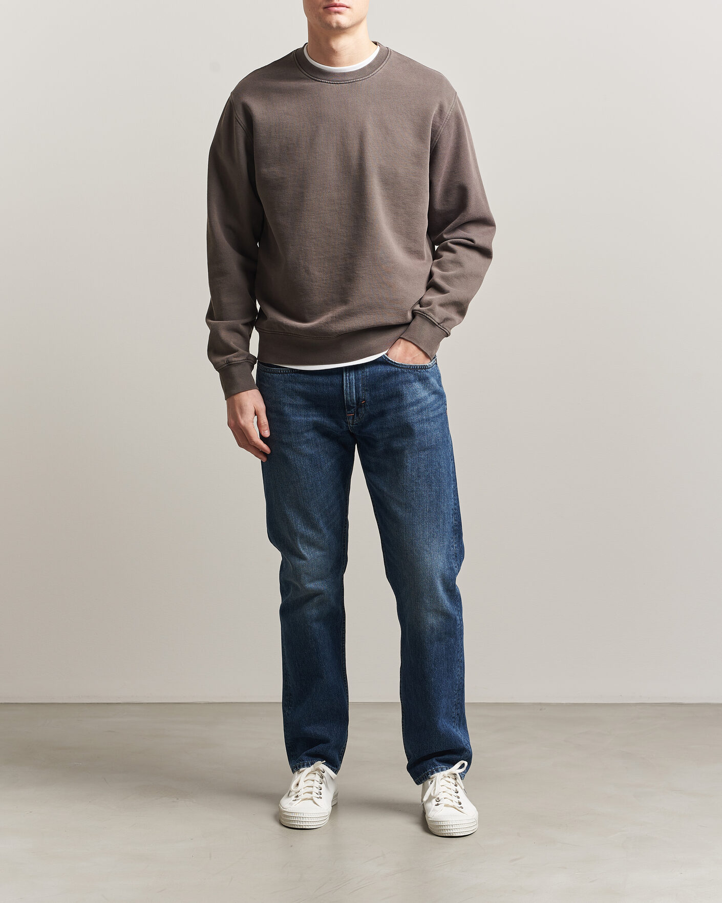 Uomini | Maglieria | Colorful Standard | Classic Organic Crew Neck Sweat Fade Mud