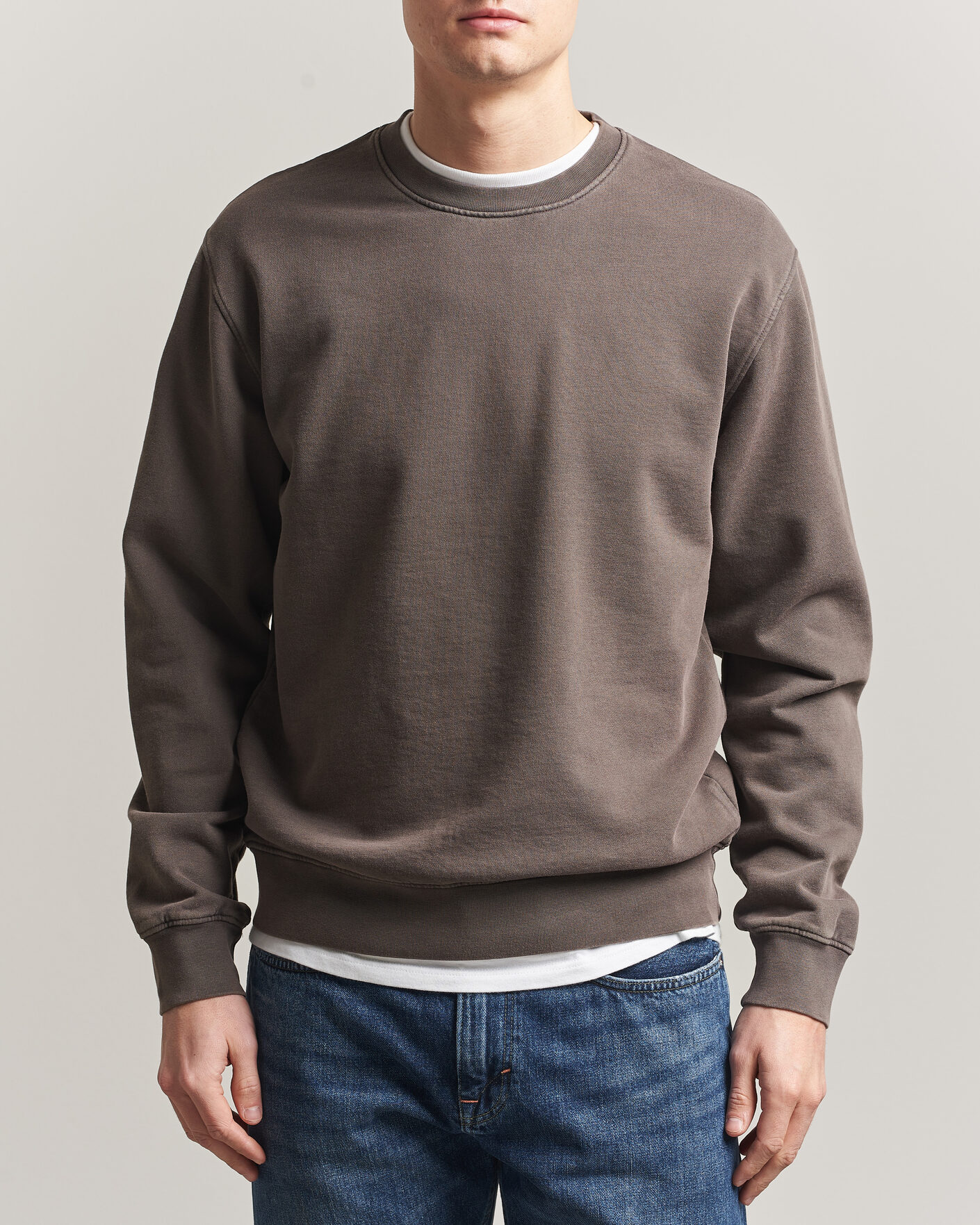 Uomini | Maglieria | Colorful Standard | Classic Organic Crew Neck Sweat Fade Mud