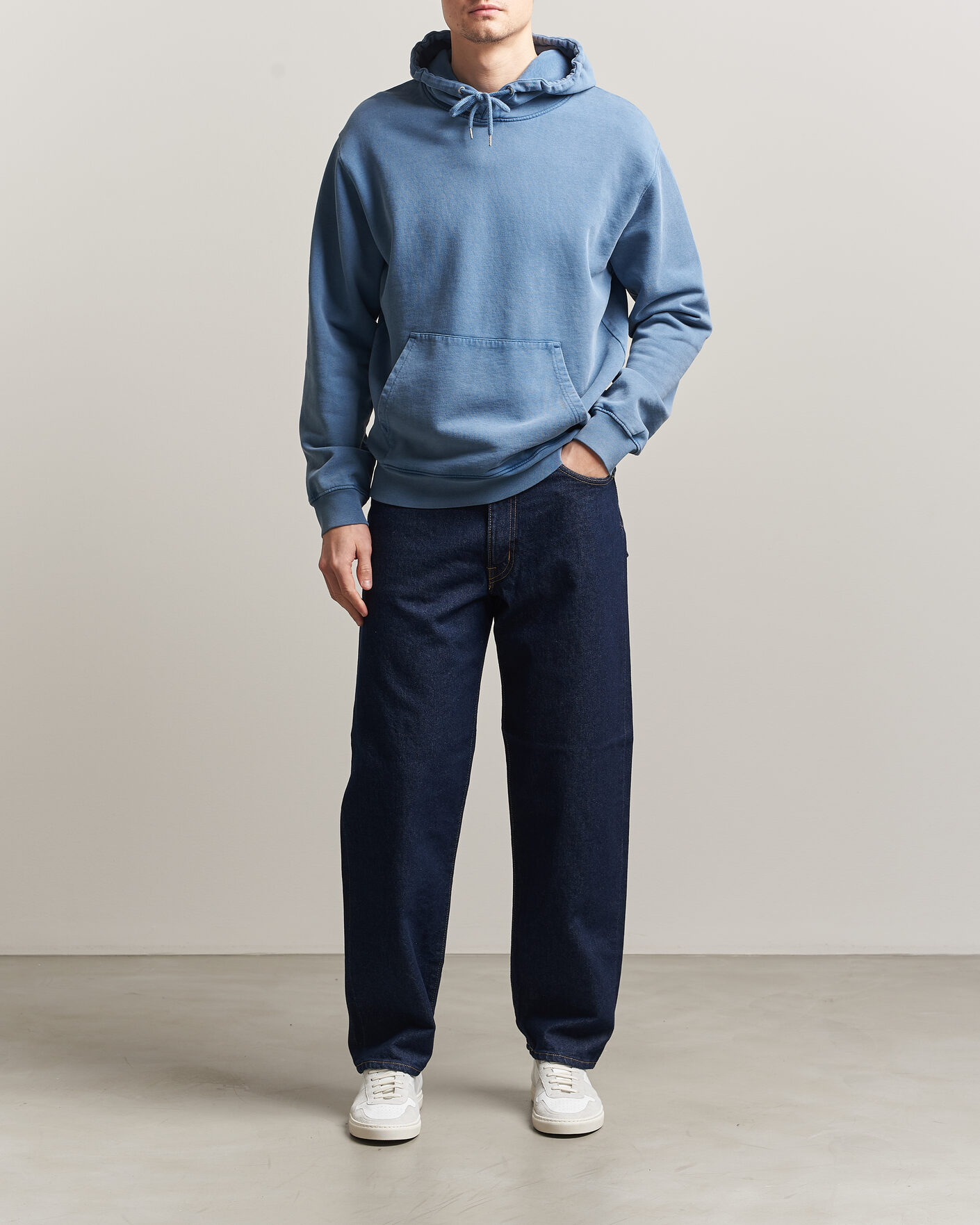 Uomini | Maglieria | Colorful Standard | Classic Organic Hood Faded Indigo
