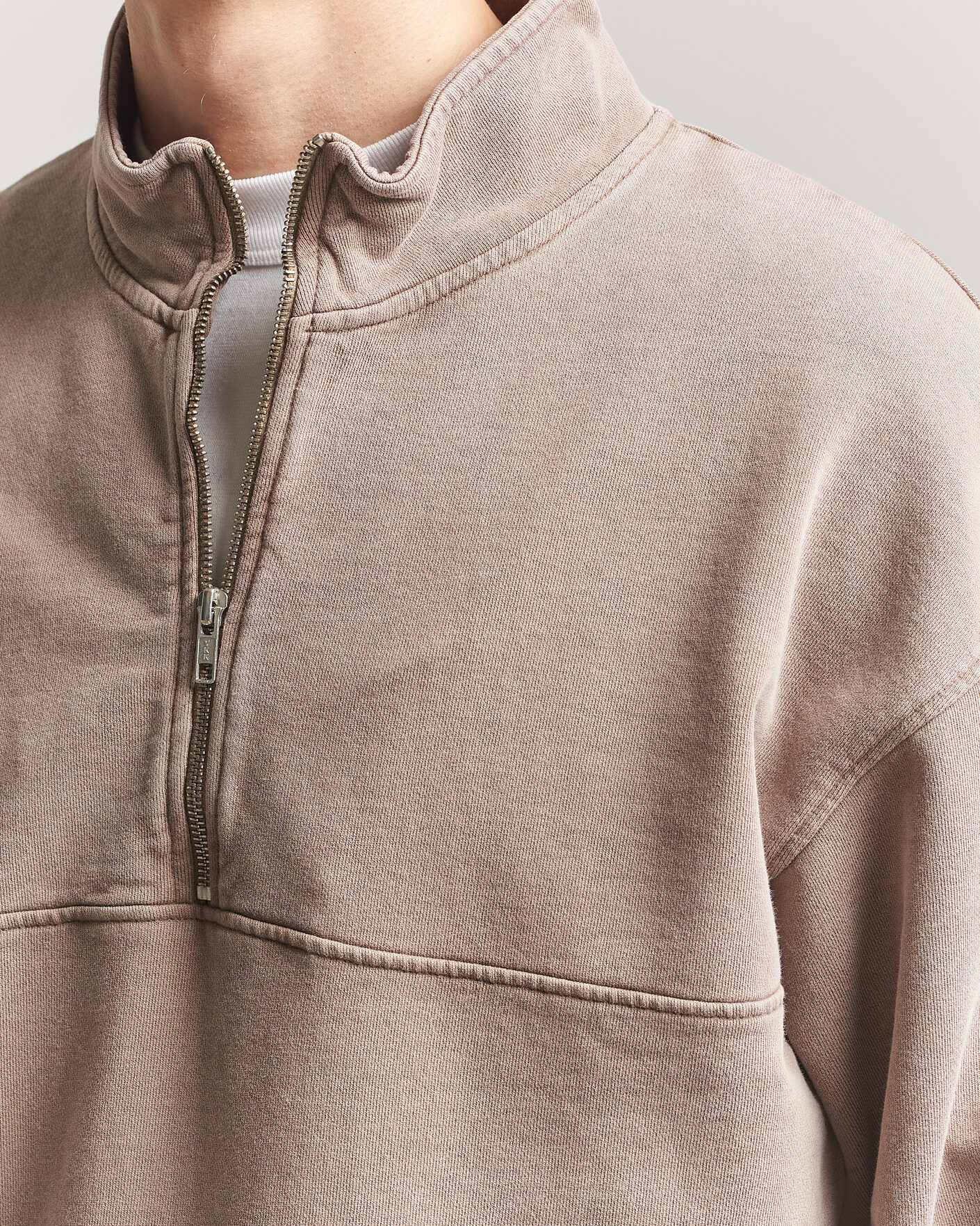 Uomini | Maglieria | Colorful Standard | Classic Organic Half-Zip Faded Khaki