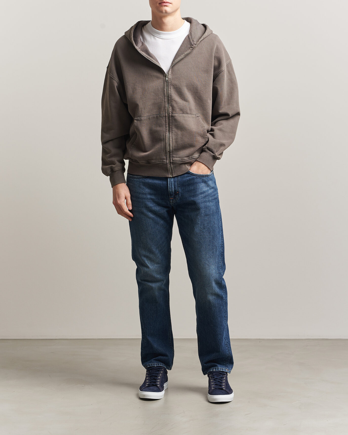 Uomini | Maglieria | Colorful Standard | Classic Organic Full Zip Hoodie Faded Mud