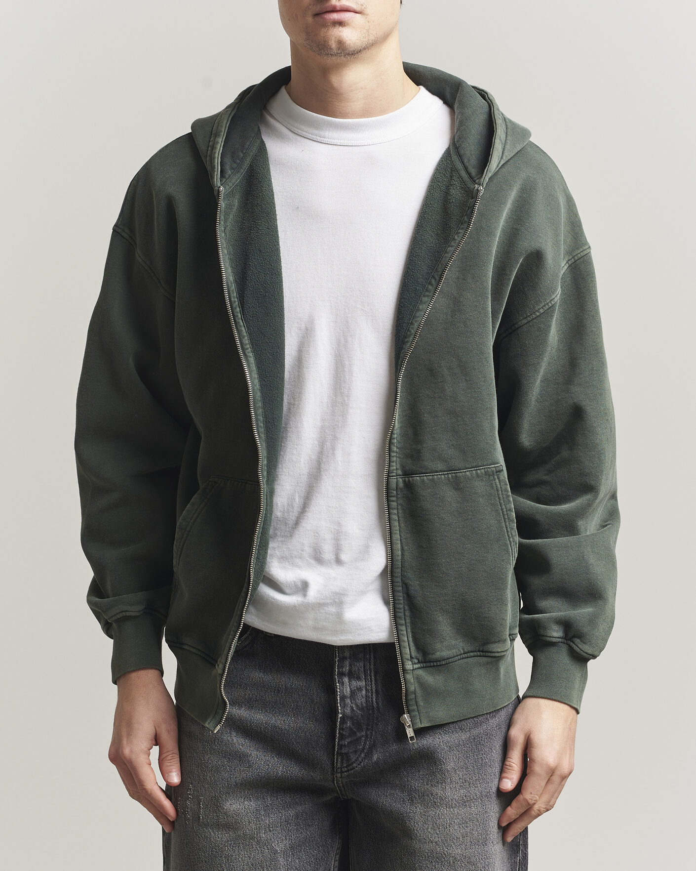 Uomini | Maglieria | Colorful Standard | Classic Organic Full Zip Hoodie Midnight Forest