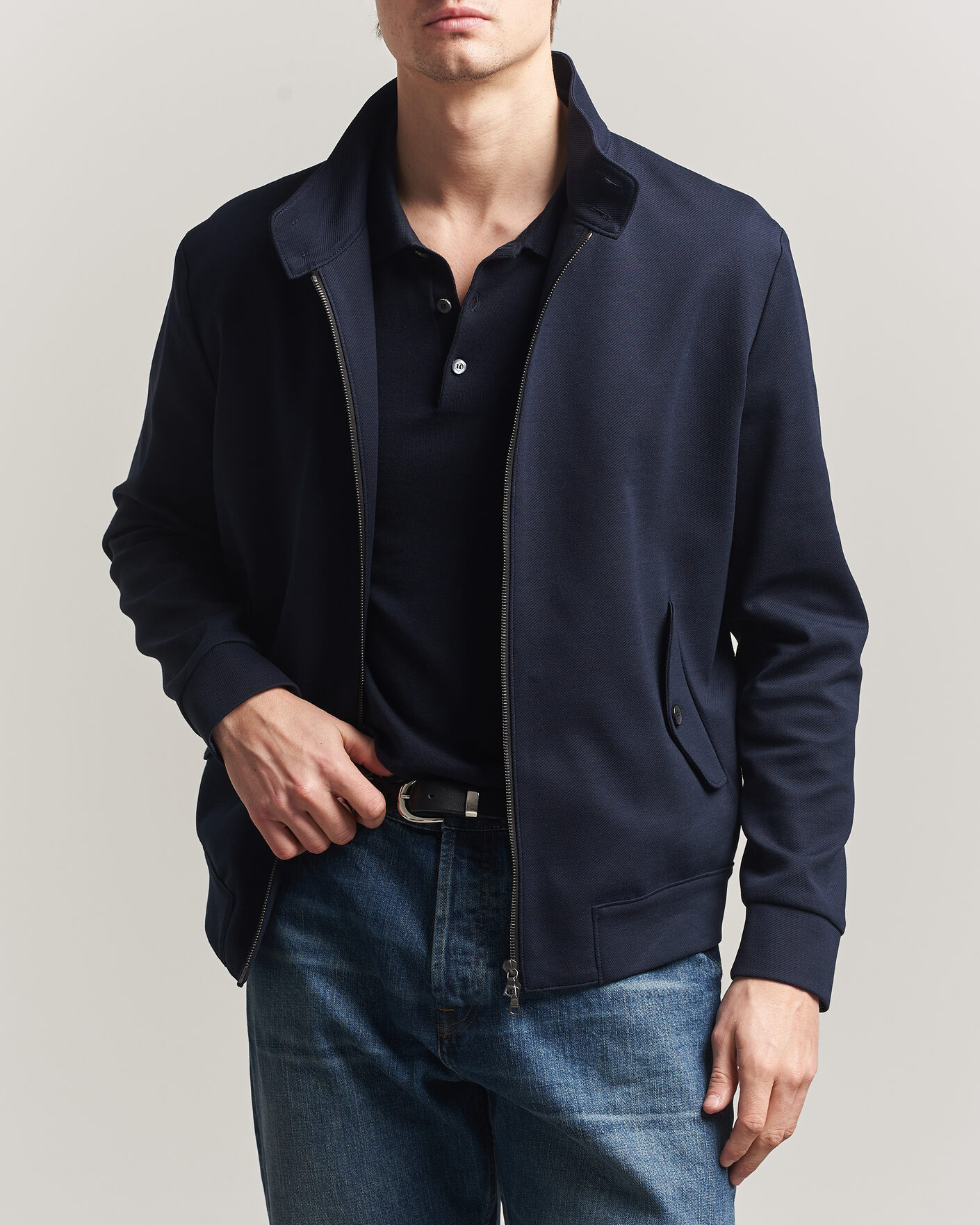 Uomini | Giacche | Harris Wharf London | Loro Piana Cavalry Twill Harrington Jacket Navy Blue