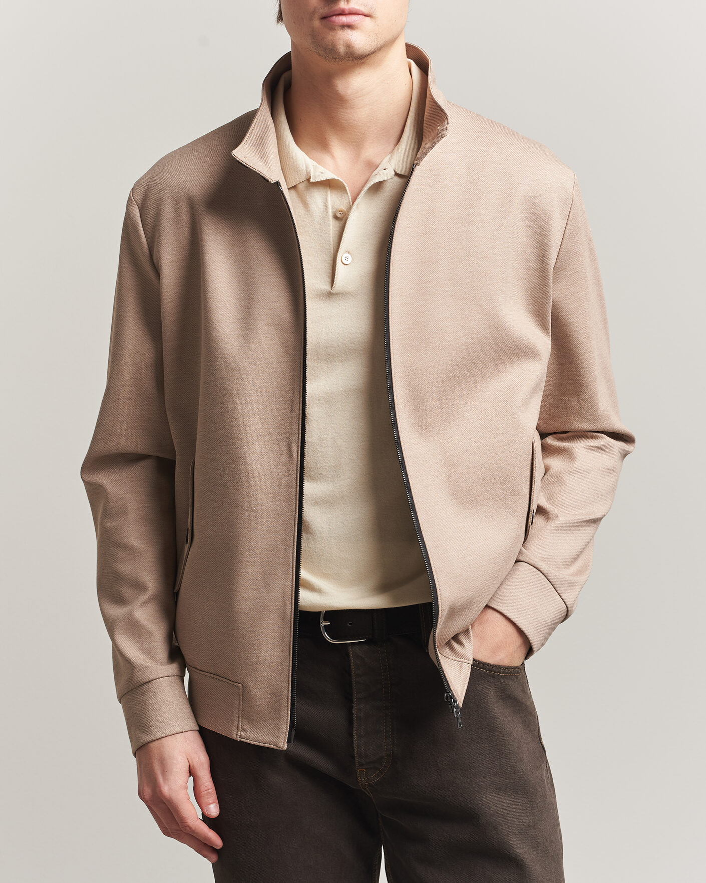 Uomini | Giacche | Harris Wharf London | Loro Piana Cavalry Twill Harrington Jacket Oat