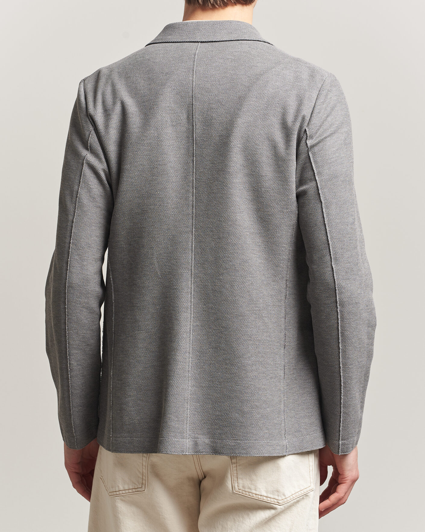 Uomini | Blazers | Harris Wharf London | Loro Piana Honey Comb Blazer Light Grey
