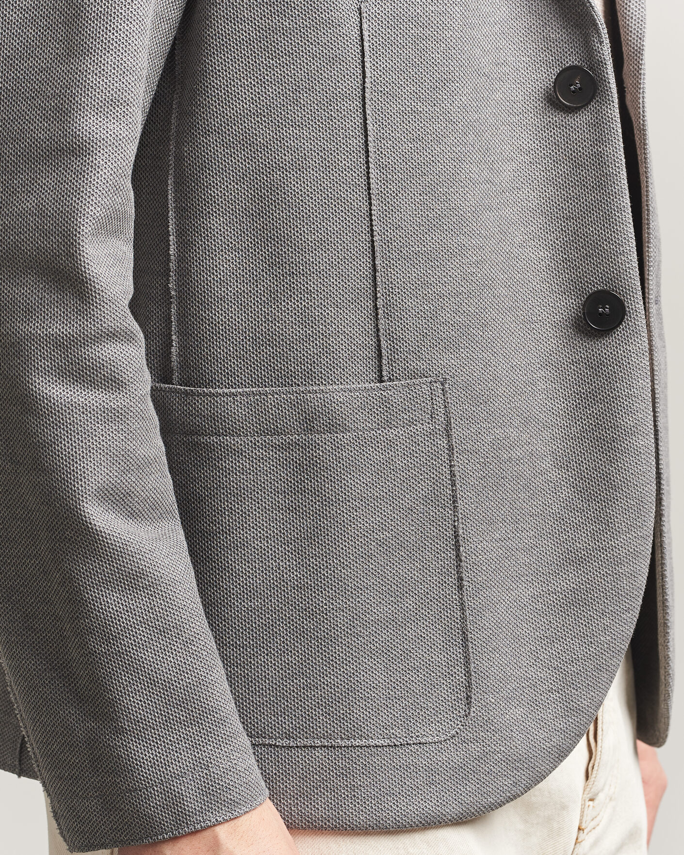Uomini | Blazers | Harris Wharf London | Loro Piana Honey Comb Blazer Light Grey