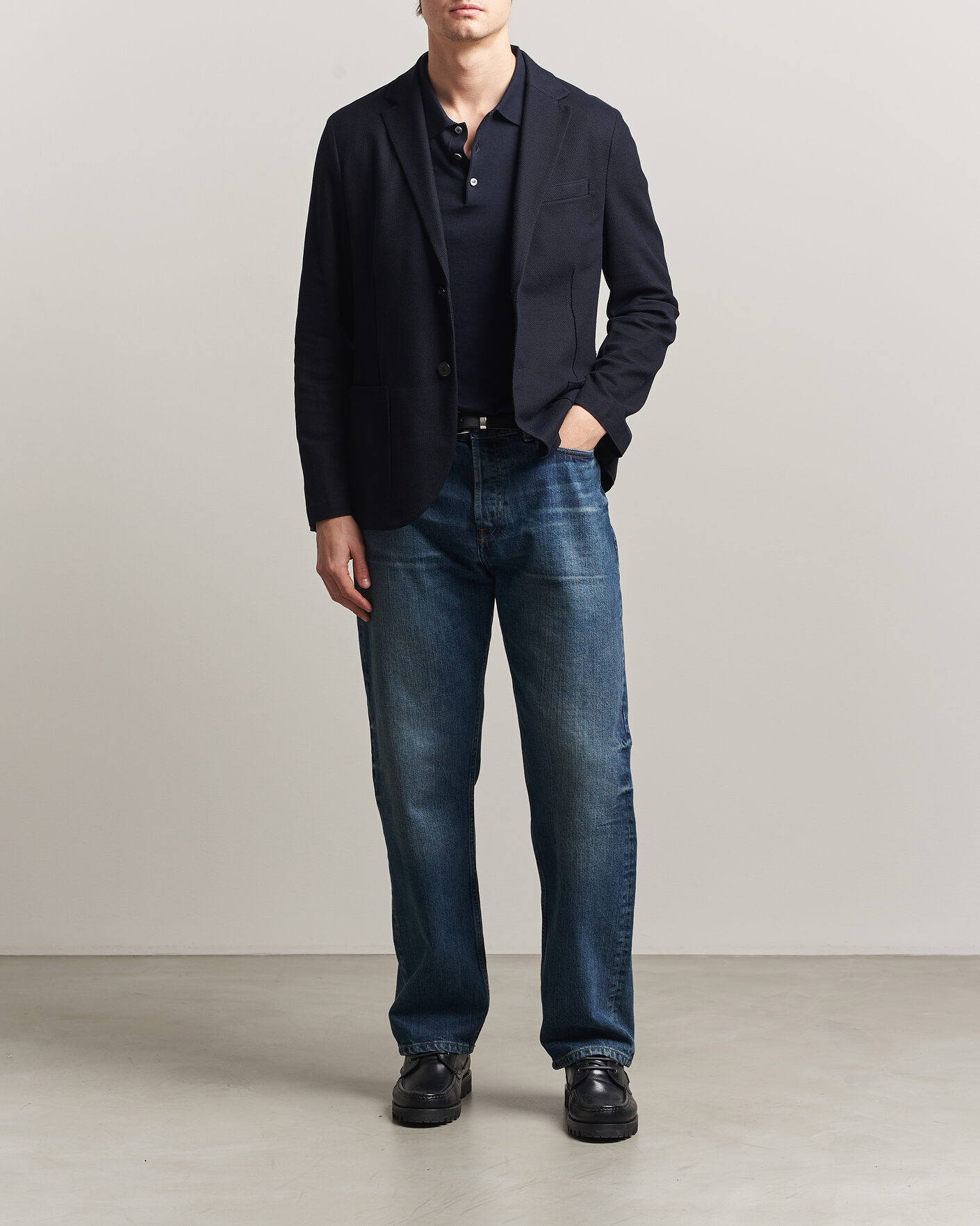 Uomini | Blazers | Harris Wharf London | Loro Piana Honey Comb Blazer Navy Blue