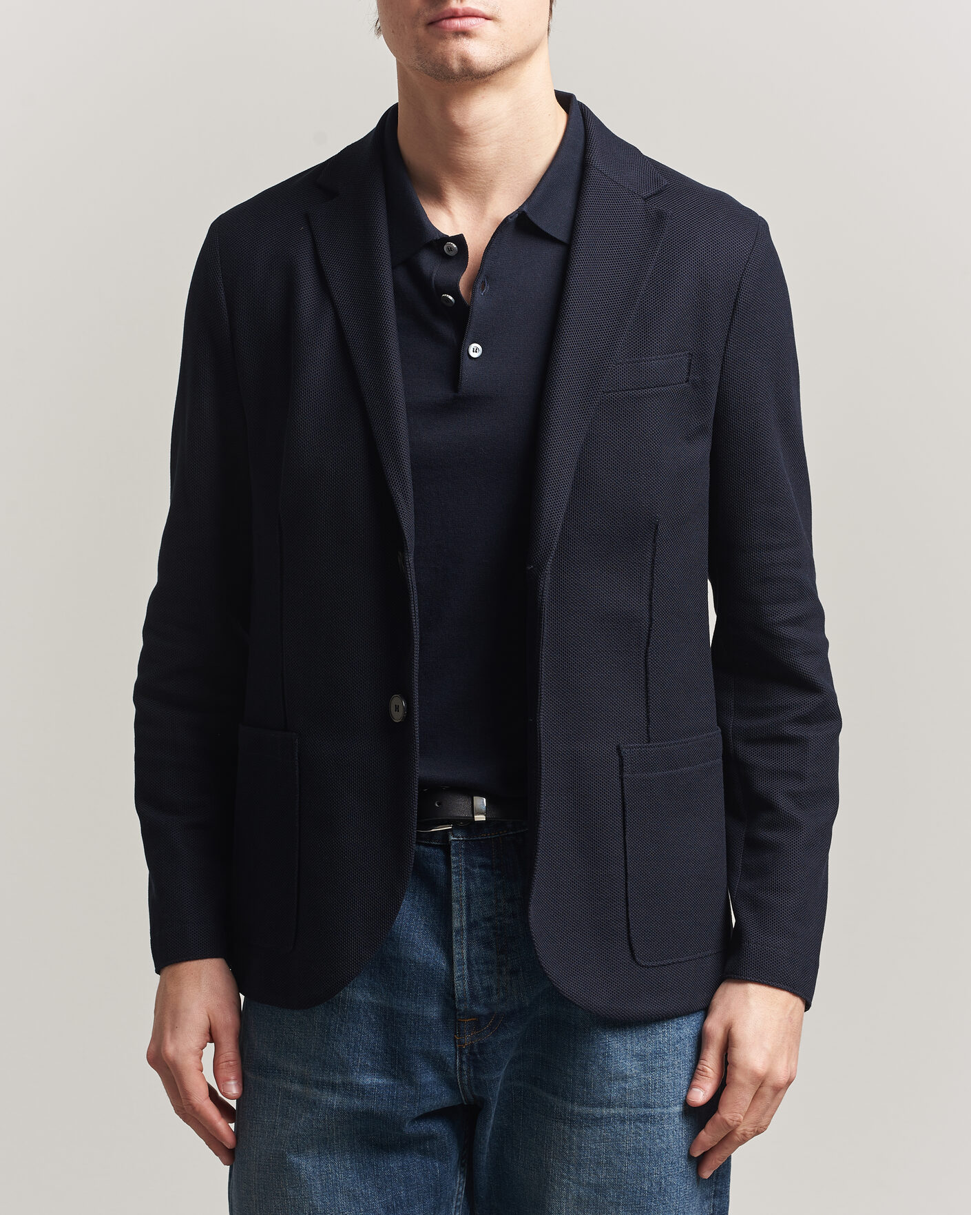 Uomini | Blazers | Harris Wharf London | Loro Piana Honey Comb Blazer Navy Blue