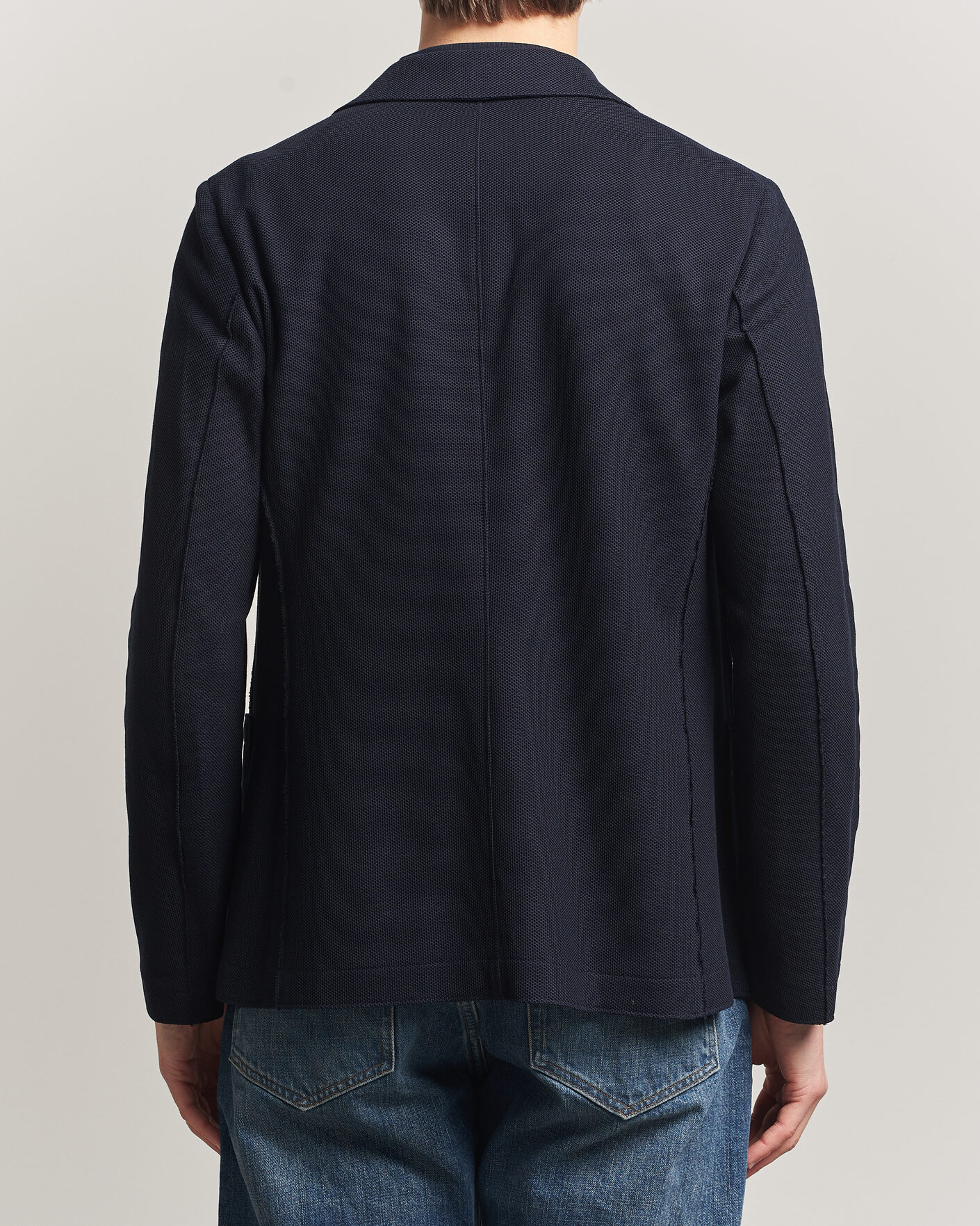 Uomini | Blazers | Harris Wharf London | Loro Piana Honey Comb Blazer Navy Blue