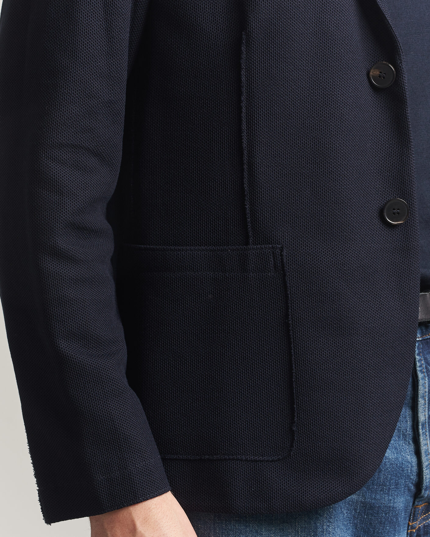 Uomini | Blazers | Harris Wharf London | Loro Piana Honey Comb Blazer Navy Blue