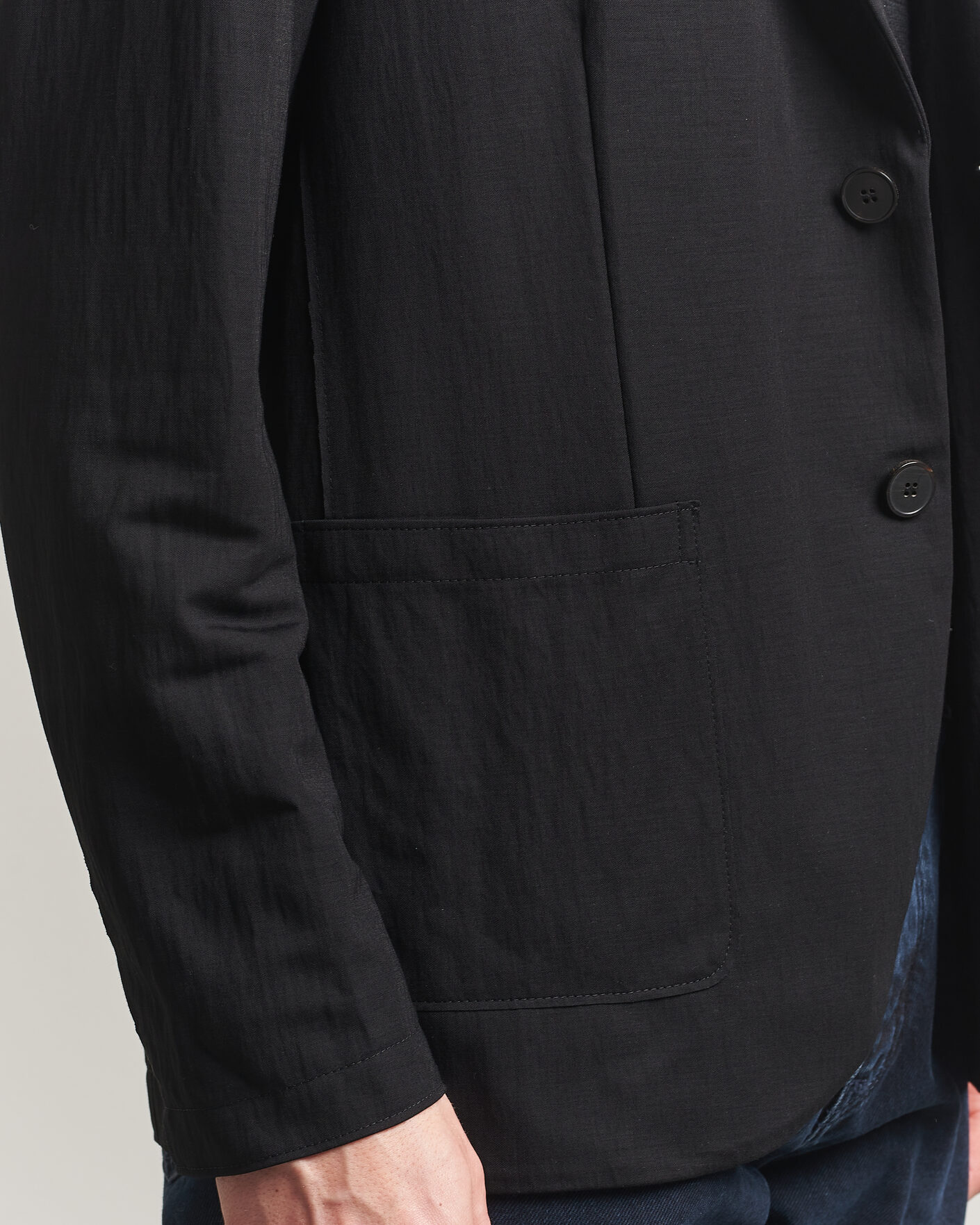 Uomini | Blazers | Harris Wharf London | Rayon Travel Blazer Black