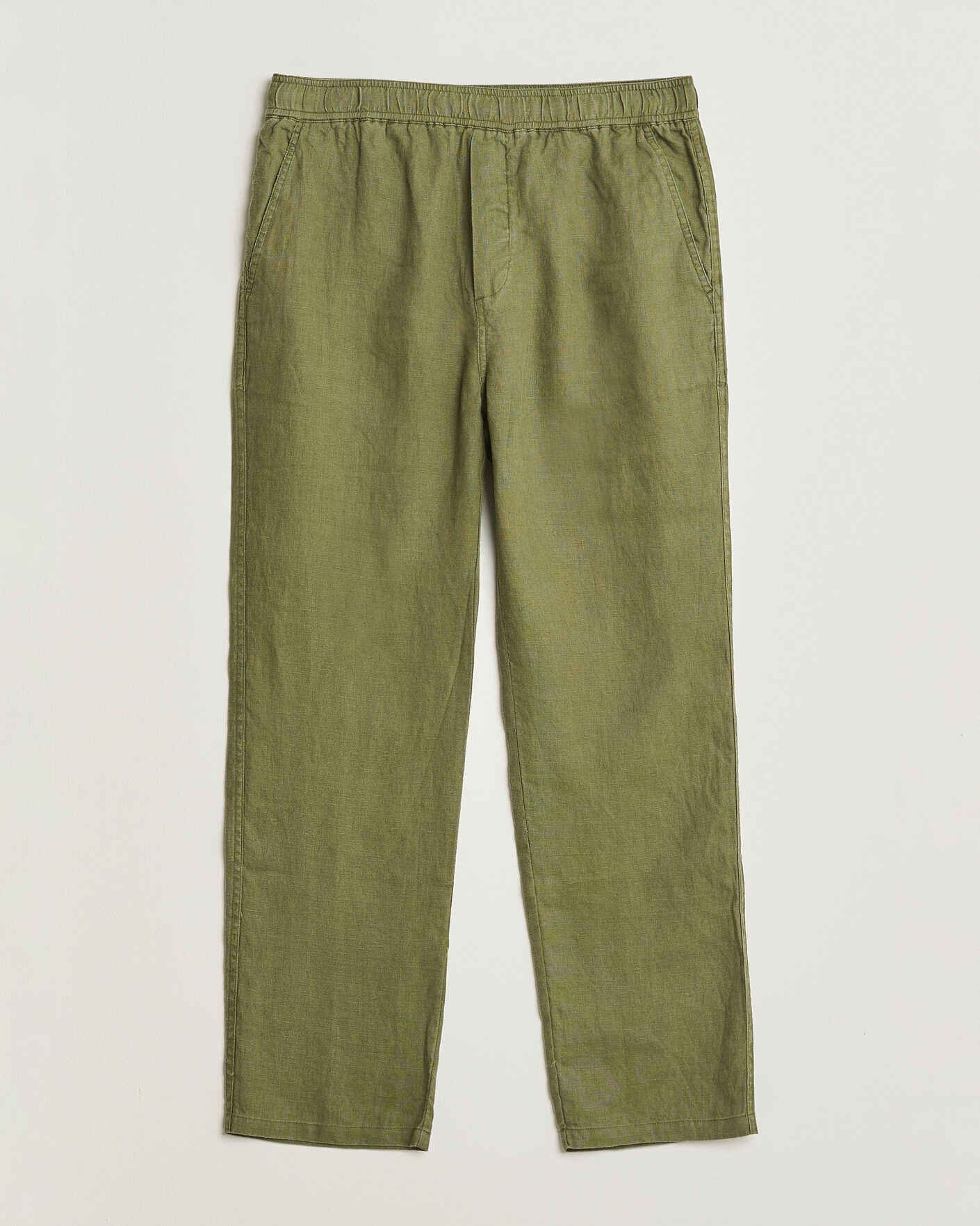 Uomini | Pantaloni | Samsøe Samsøe | Jabari Linen Drawstring Trousers Burnt Olive
