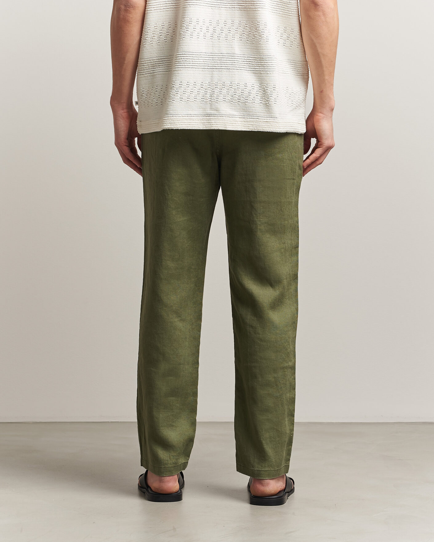 Uomini | Pantaloni | Samsøe Samsøe | Jabari Linen Drawstring Trousers Burnt Olive