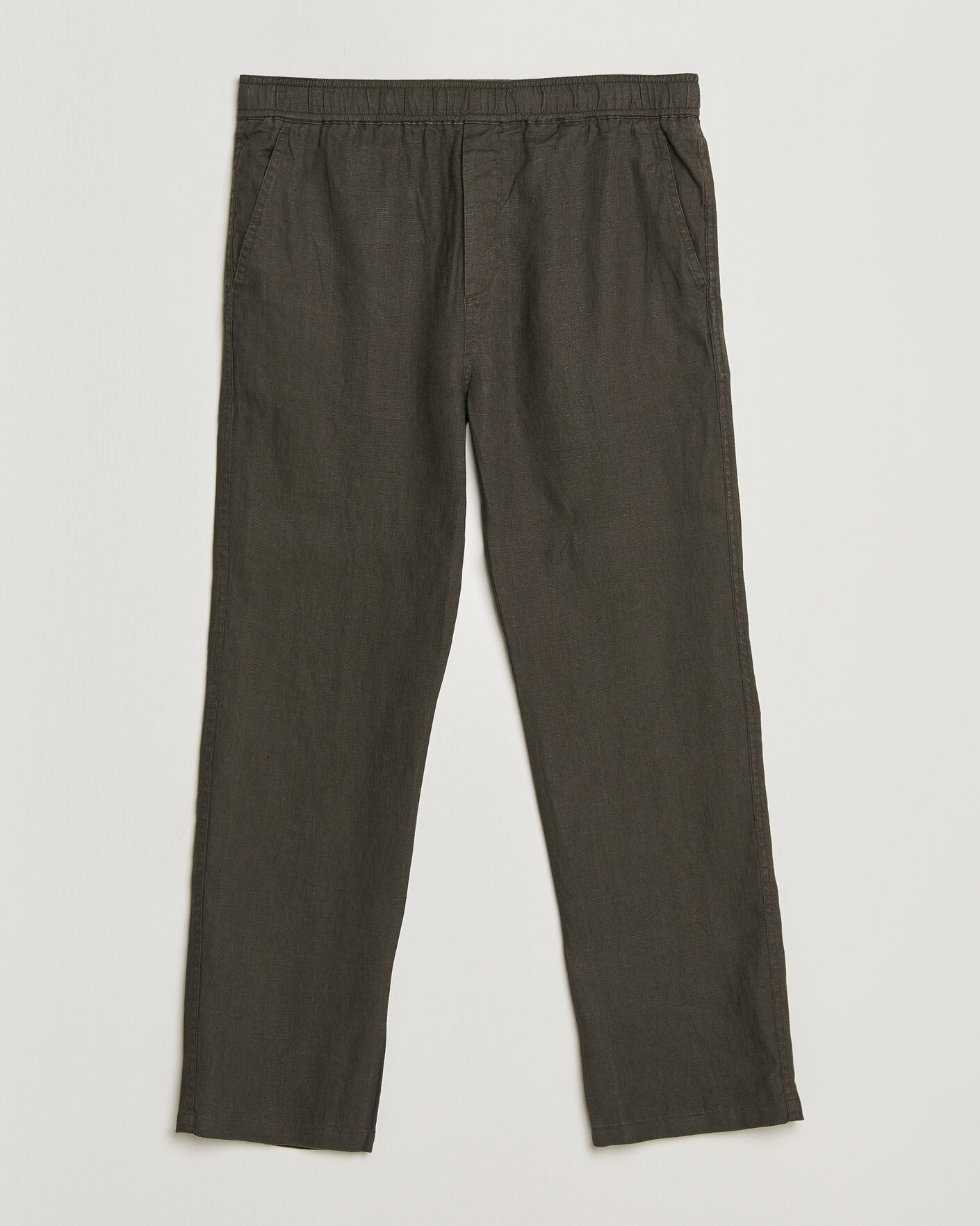 Uomini | Pantaloni | Samsøe Samsøe | Jabari Linen Drawstring Trousers Black Olive