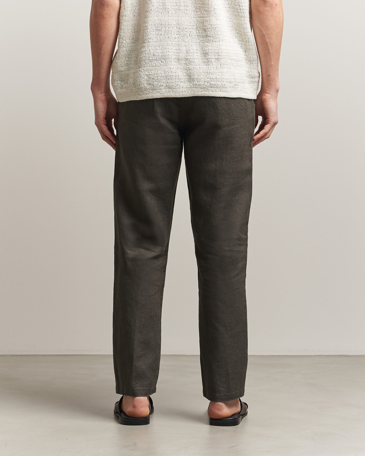 Uomini | Pantaloni | Samsøe Samsøe | Jabari Linen Drawstring Trousers Black Olive