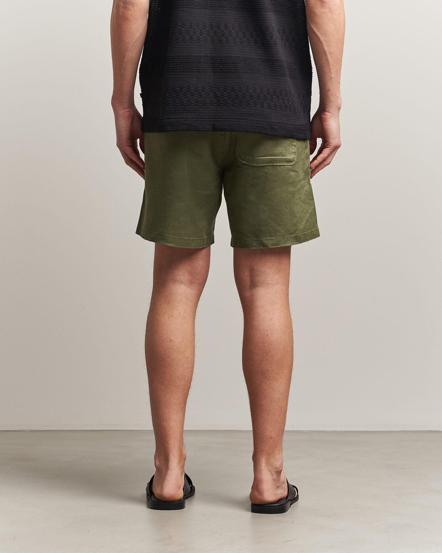 Uomini | Pantaloncini | Samsøe Samsøe | Jabari Linen Drawstring Shorts Burnt Olive