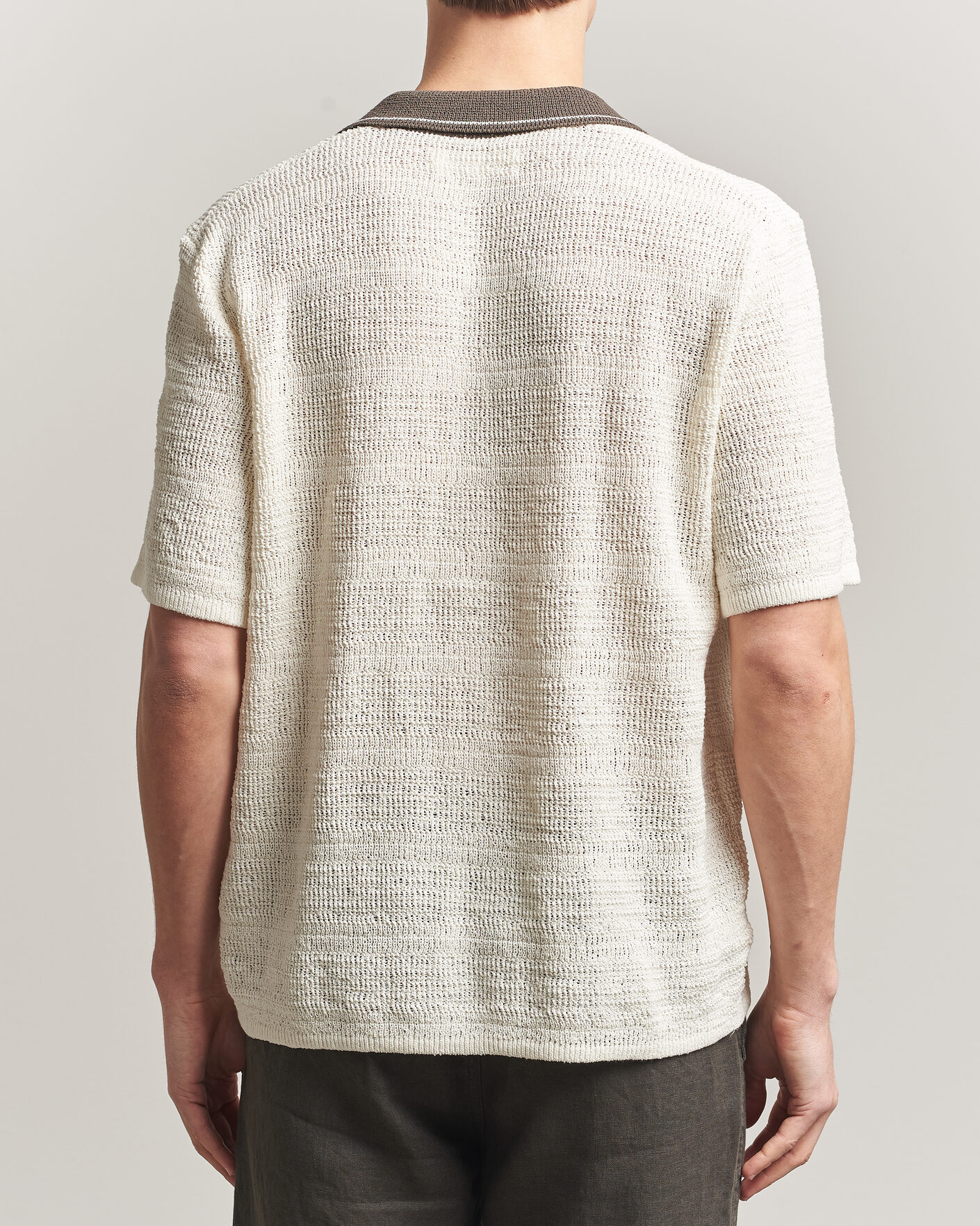 Uomini | Camicie | Samsøe Samsøe | Percy Knitted Short Sleeve Shirt Clear Cream