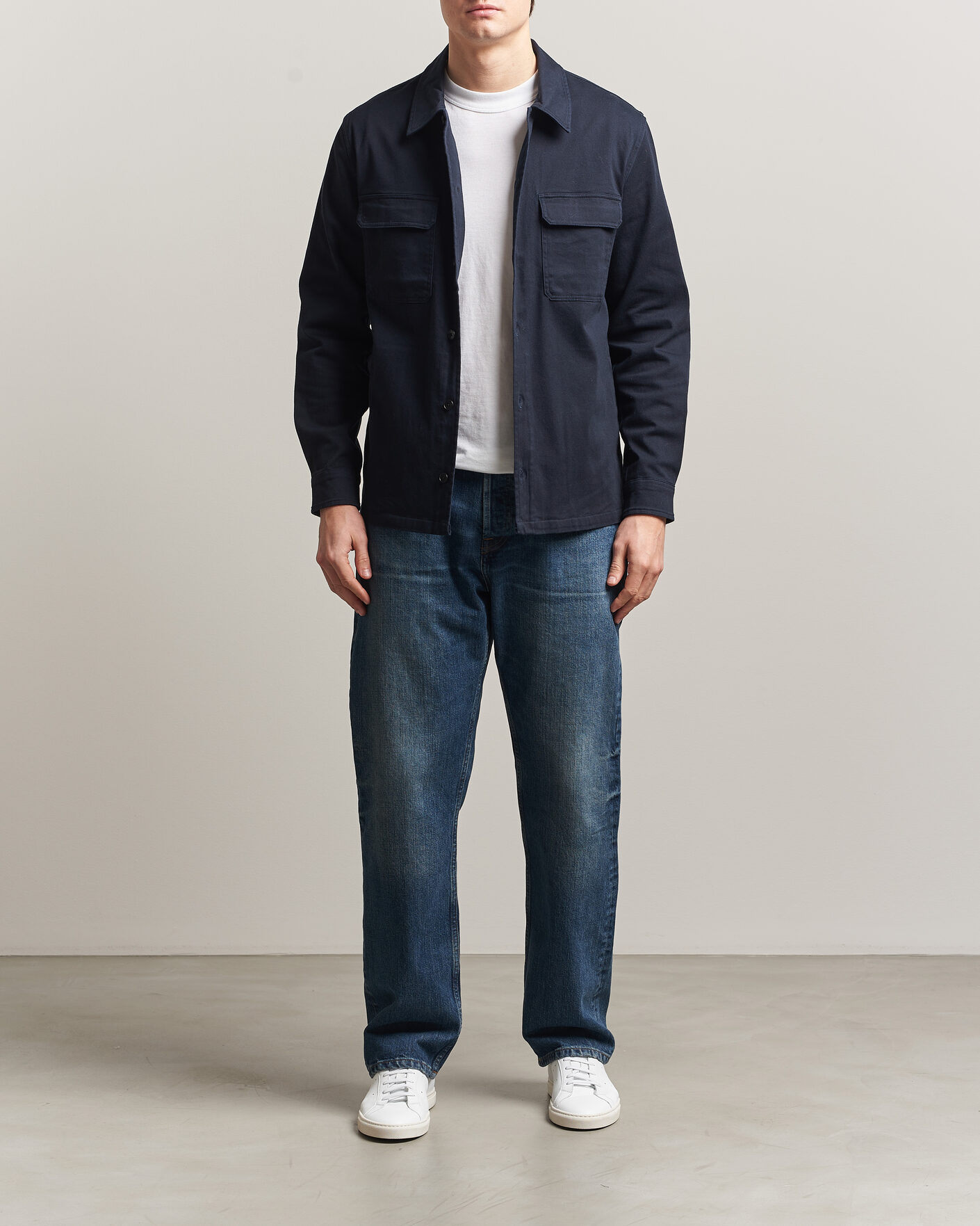 Uomini | Camicie | Samsøe Samsøe | Taka Cotton Overshirt Salute Navy