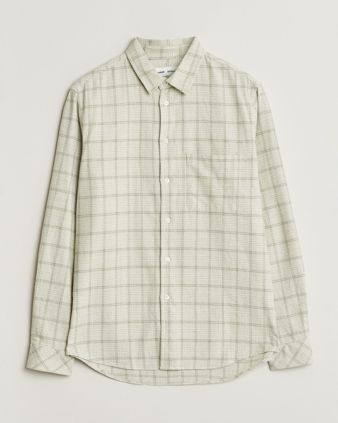 Uomini | Camicie | Samsøe Samsøe | Liam Checked Cotton Shirt Off White