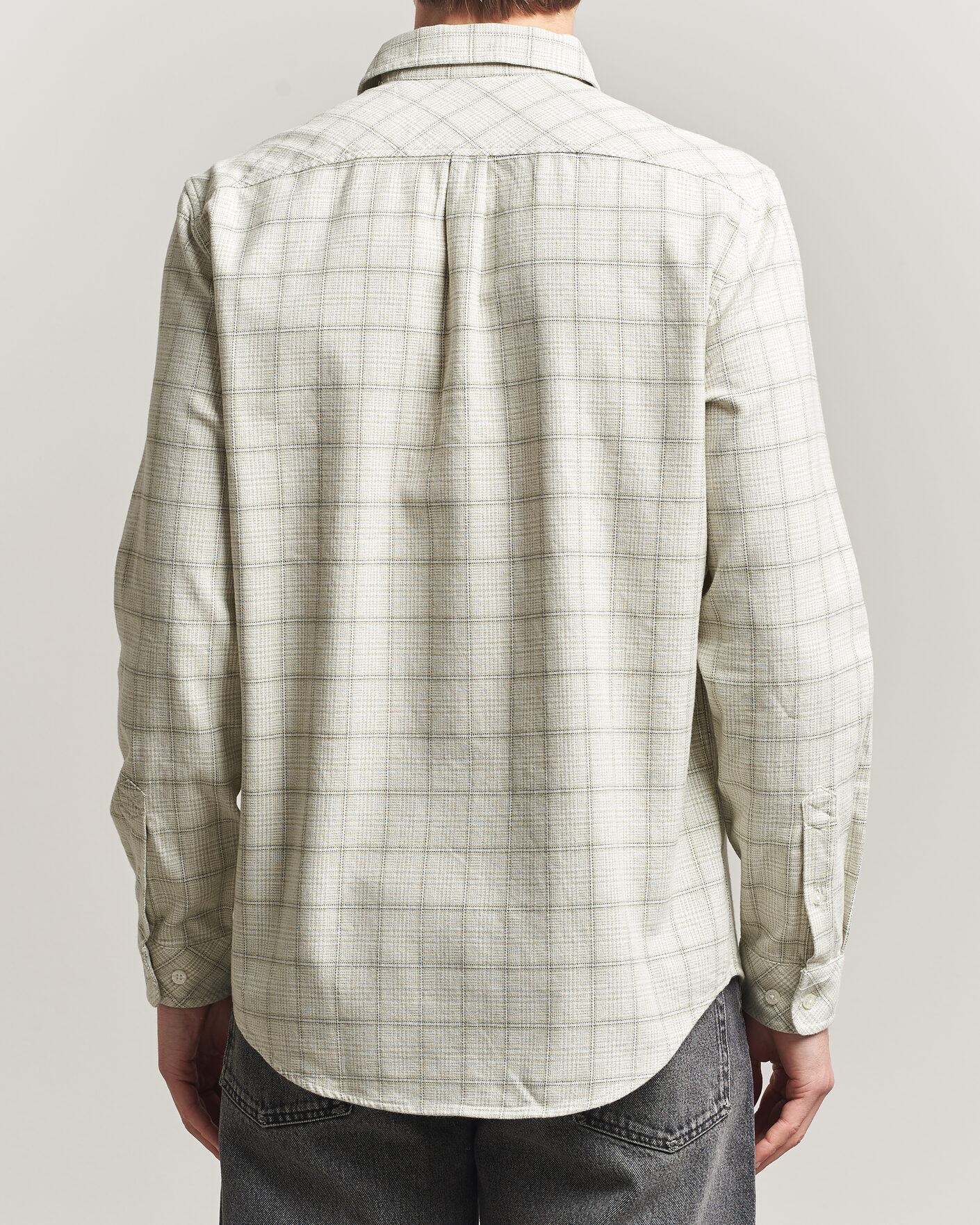 Uomini | Camicie | Samsøe Samsøe | Liam Checked Cotton Shirt Off White