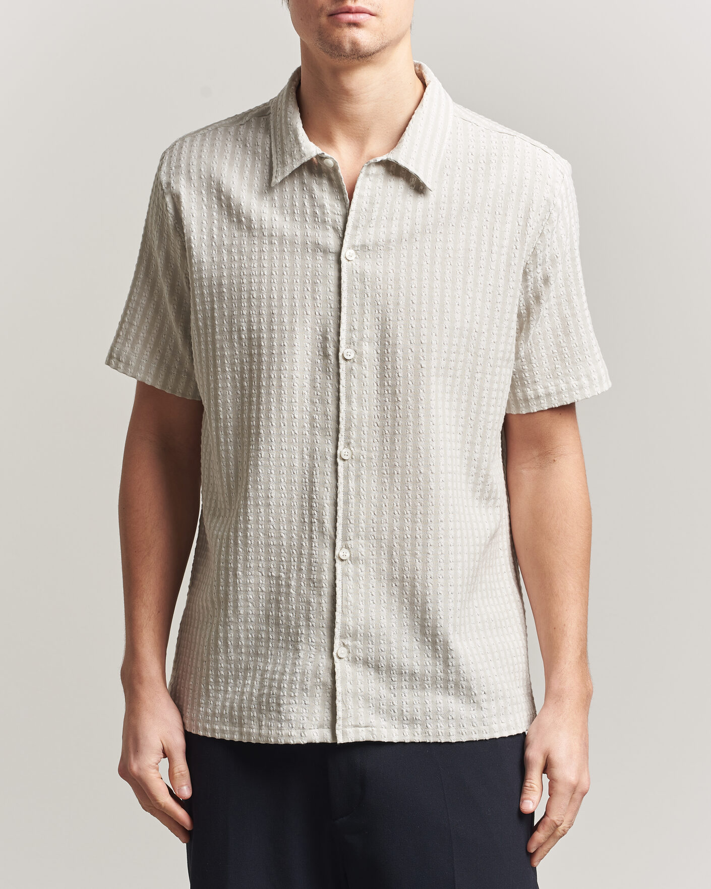 Uomini | Camicie | Samsøe Samsøe | Avan Structured Short Sleeve Shirt Moonstruck