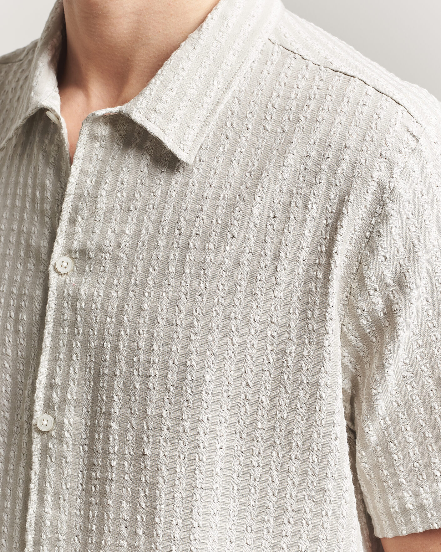 Uomini | Camicie | Samsøe Samsøe | Avan Structured Short Sleeve Shirt Moonstruck