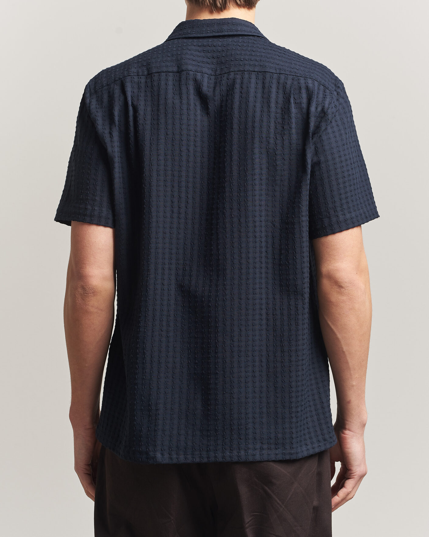 Uomini | Camicie | Samsøe Samsøe | Avan Structured Short Sleeve Shirt Salute Navy