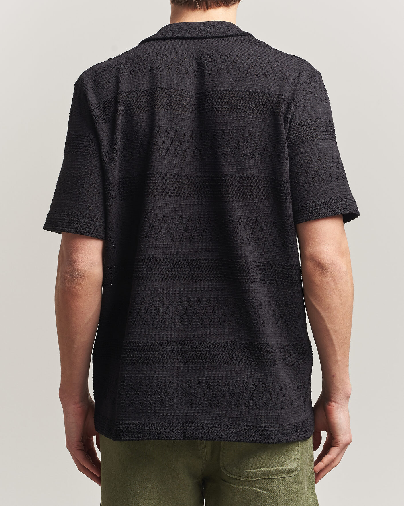 Uomini | Camicie | Samsøe Samsøe | Martin Knitted Short Sleeve Shirt Black