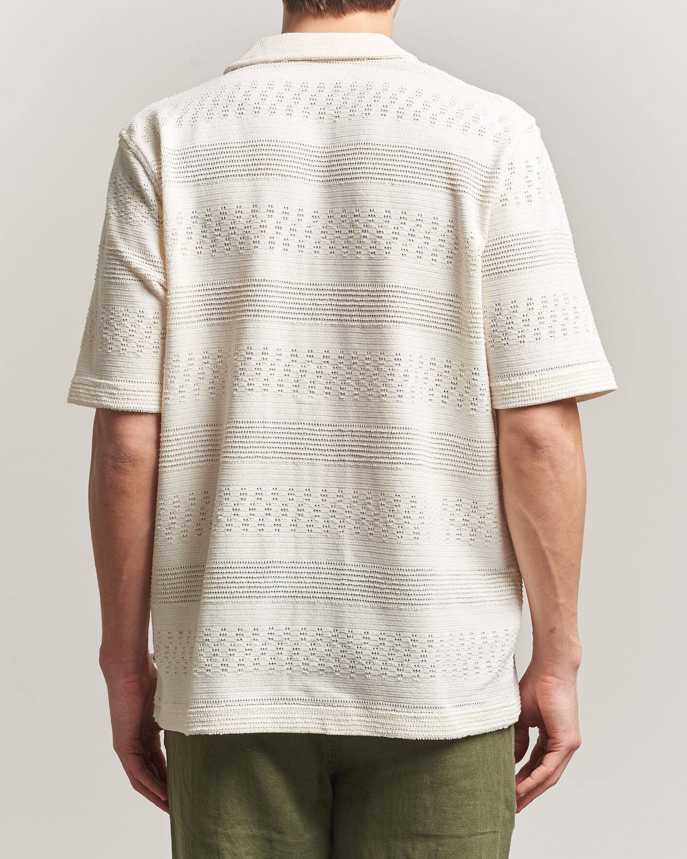 Uomini | Camicie | Samsøe Samsøe | Martin Knitted Short Sleeve Shirt Clear Cream