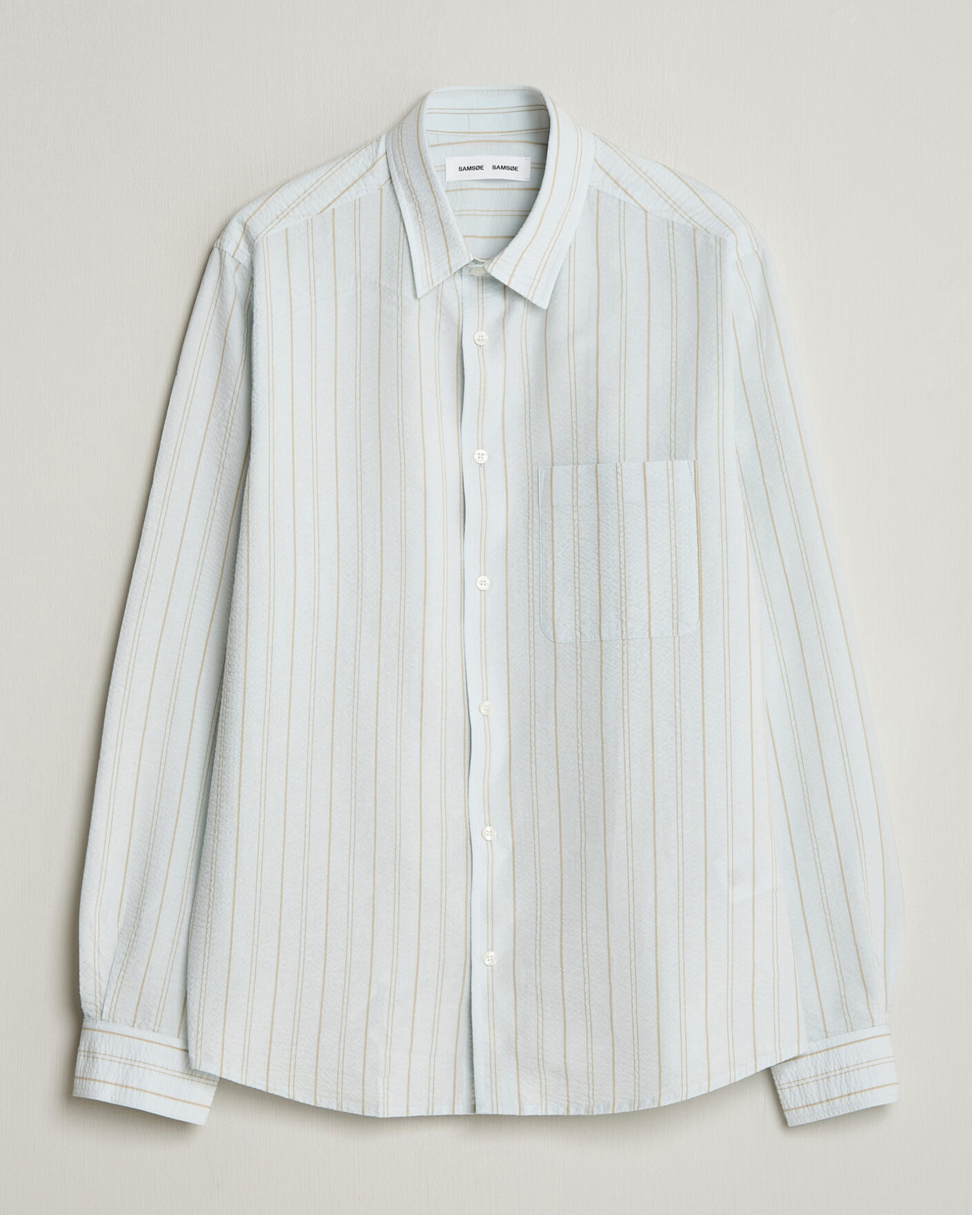 Uomini | Camicie | Samsøe Samsøe | Ryan Cotton Striped Shirt Skywriting