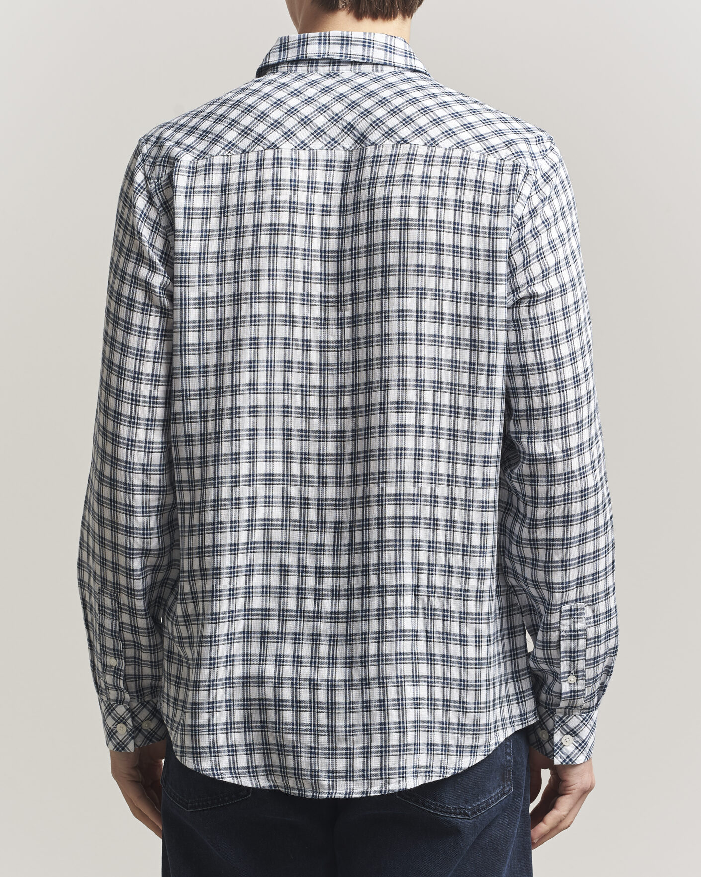 Uomini | Camicie | Samsøe Samsøe | Ryan Tencel Checked Shirt Blue