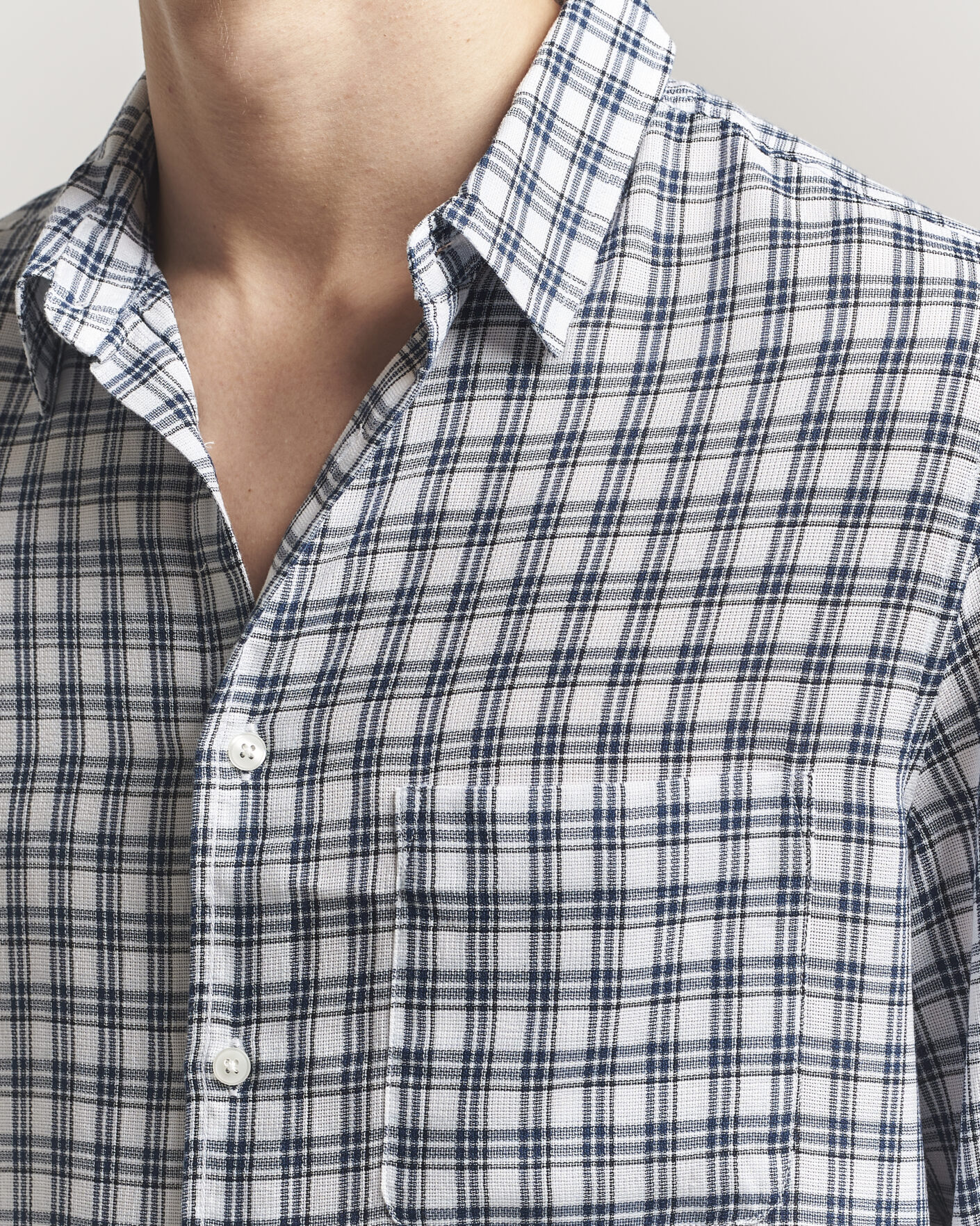 Uomini | Camicie | Samsøe Samsøe | Ryan Tencel Checked Shirt Blue