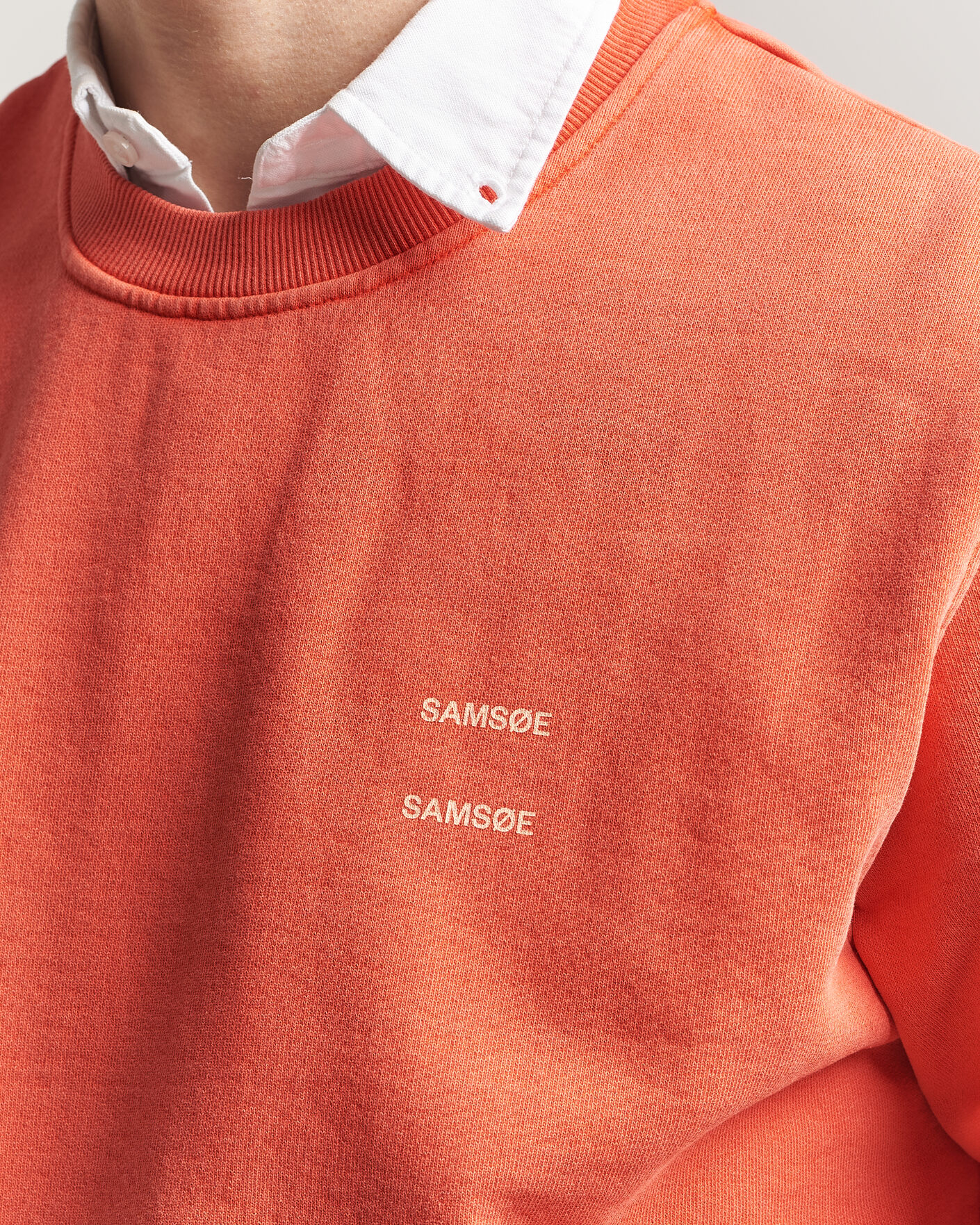 Uomini | Maglieria | Samsøe Samsøe | Joel Washed Organic Cotton Sweatshirt Aurora Red