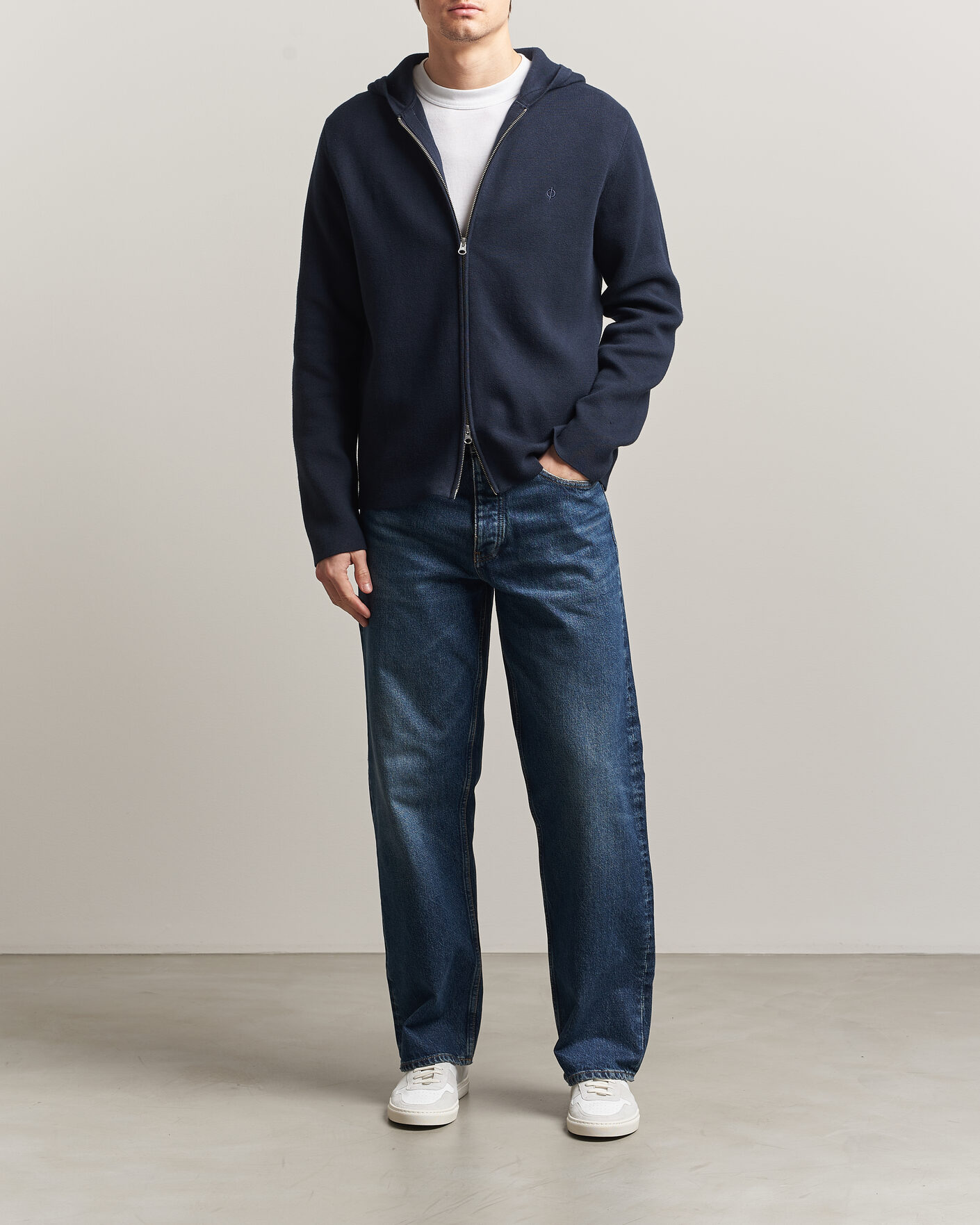 Uomini | Maglieria | Samsøe Samsøe | Niklas Full Zip Hoodie Salute Navy