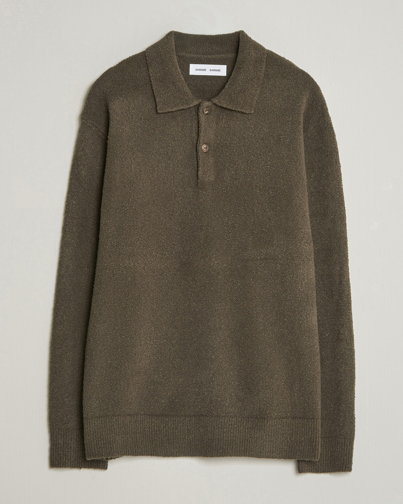 Uomini | Maglieria | Samsøe Samsøe | Nino Knitted Polo Black Olive
